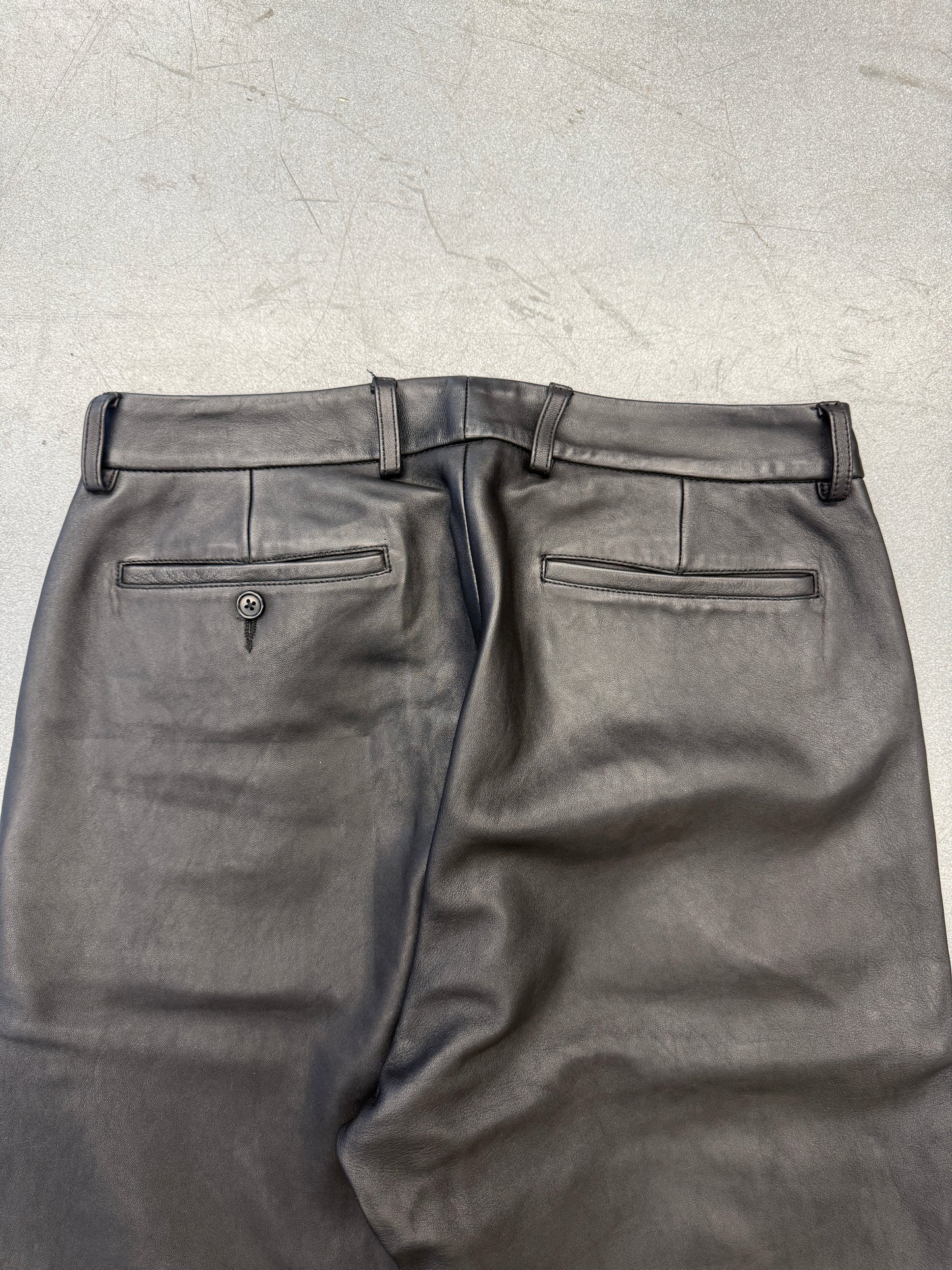 FW25 SUPREME LEATHER TROUSER - BLACK