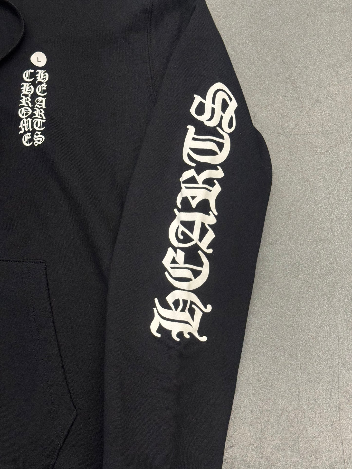 CHROME HEARTS VERTICAL LOGO THERMAL LINED ZIP-UP HOODIE