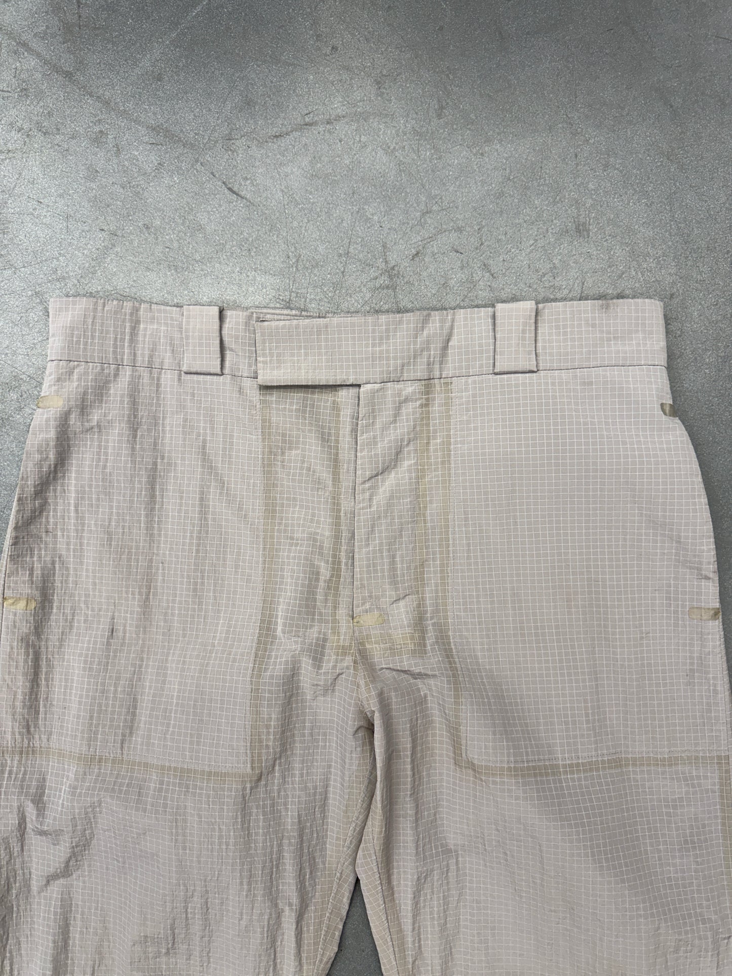 PRADA LR-LX033 RIPSTOP WIDE LEG PANTS - GRAY