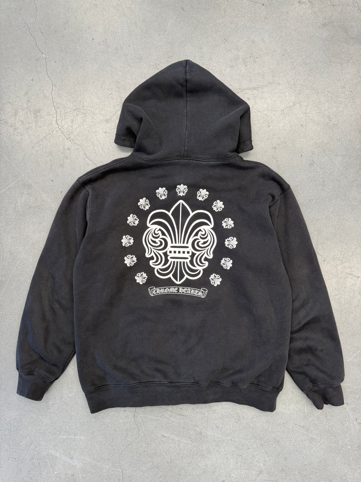 CHROME HEARTS FLEUR DE LIS FUCK YOU THERMAL ZIP UP HOODIE