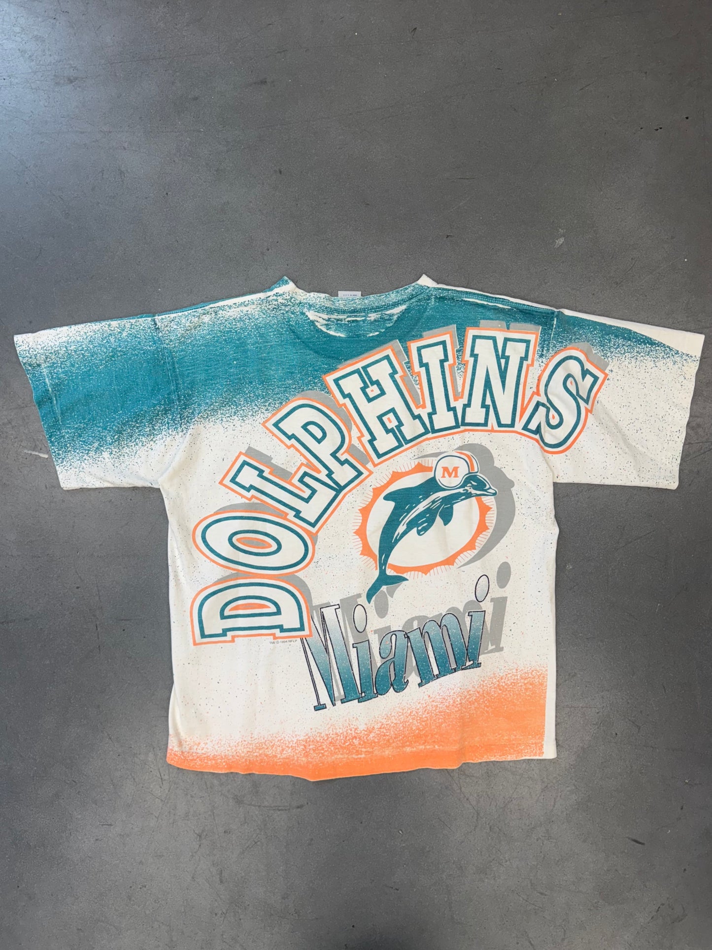 1994 MIAMI DOLPHINS LOGO SPLATTER AOP TEE (TRUE-FAN TAG)