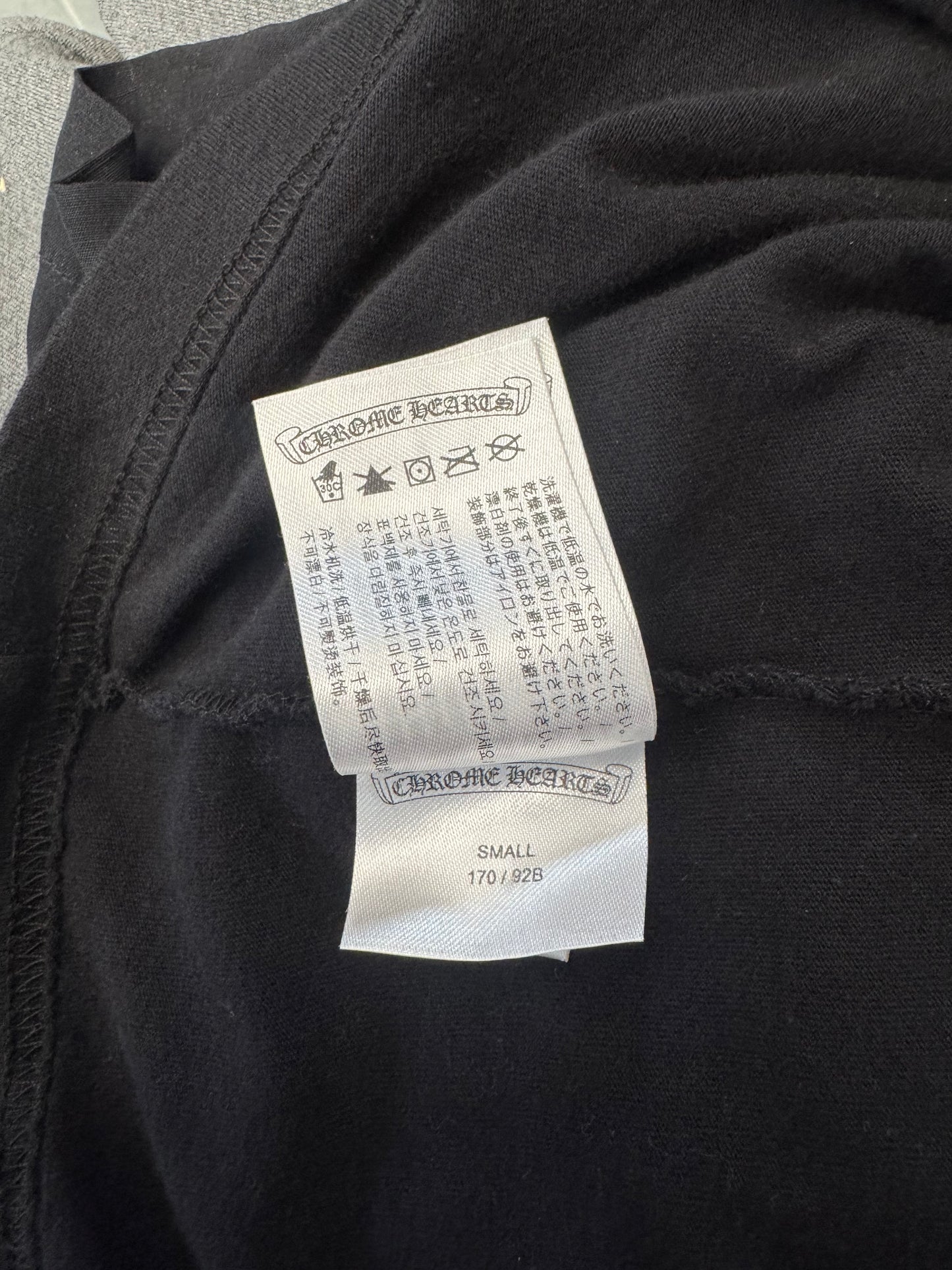 CHROME HEARTS FOTI PINK HARRIS TEETER LS TEE - BLACK (S)