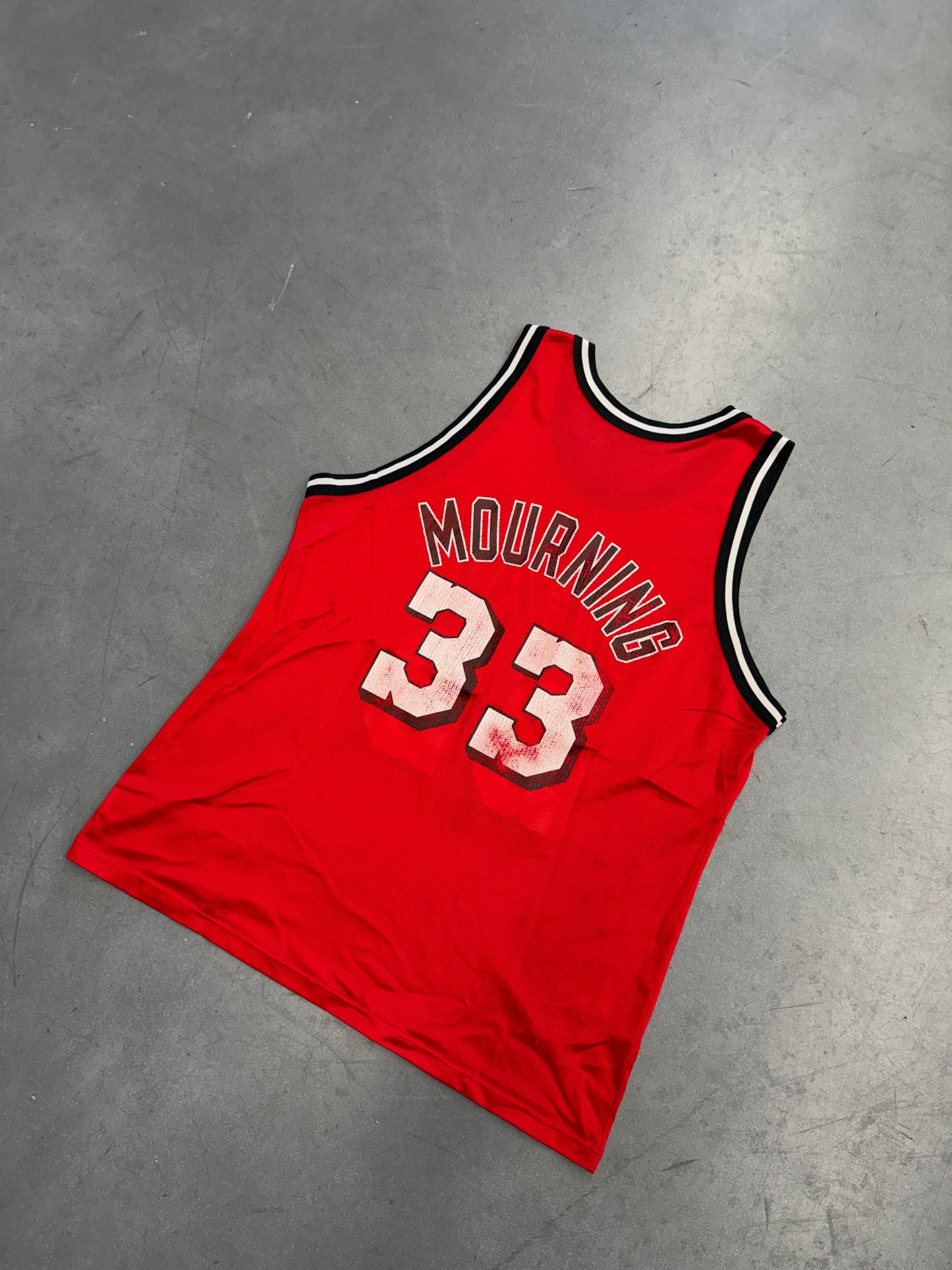 90S MIAMI HEAT NBA ALONZO MOURNING CHAMPION BASKETBALL JERSEY