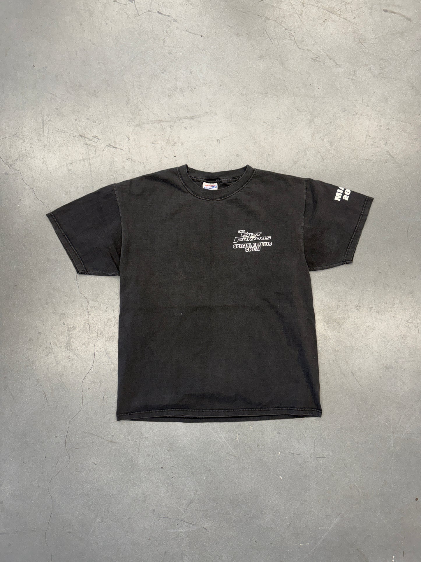 2002 THE FAST AND THE FURIOUS SPECIAL EFFECTS CREW MULLET TEE (HANES TAG)