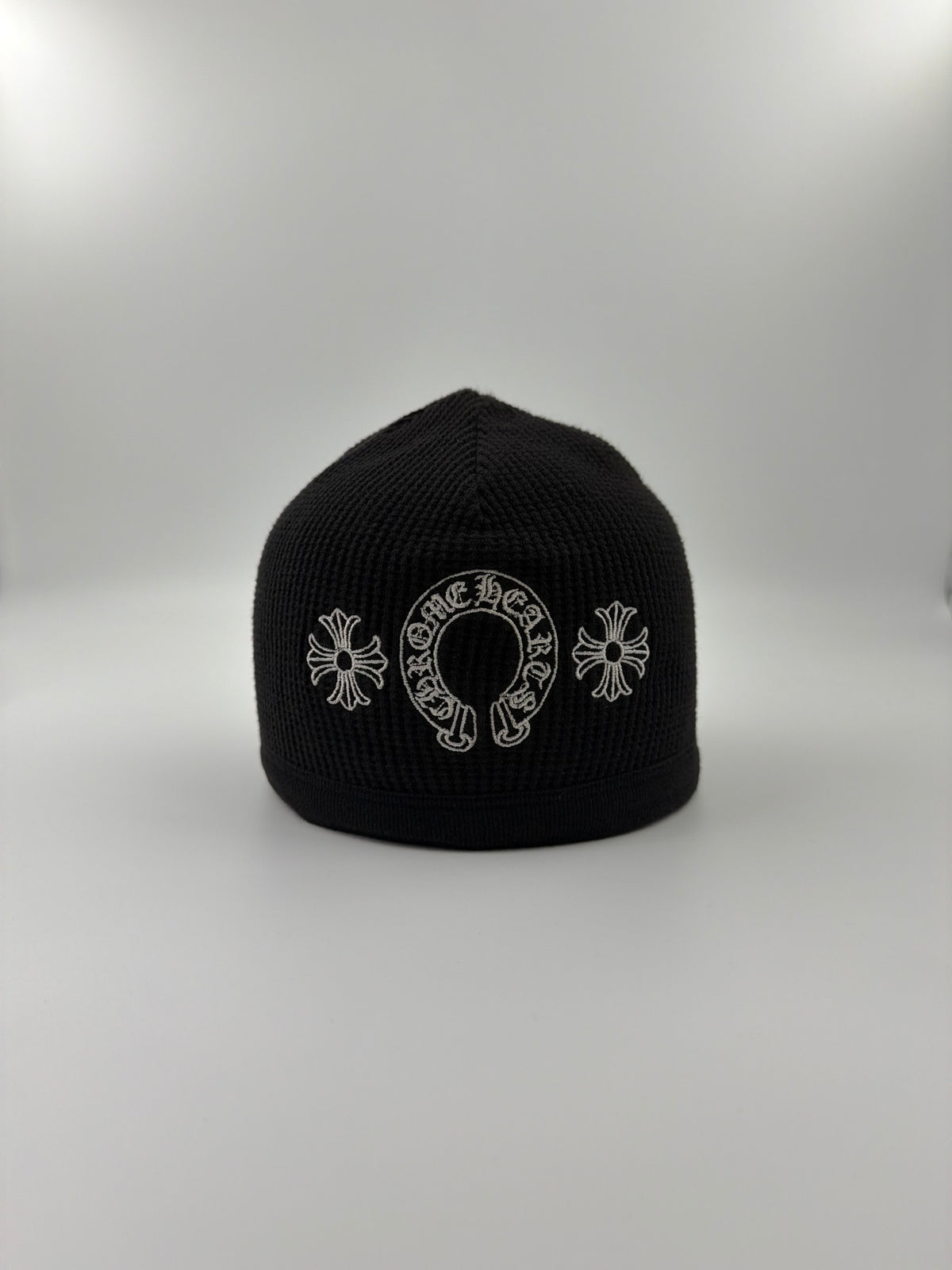 OLDER CHROME HEARTS HORSESHOE THERMAL WAFFLE BEANIE