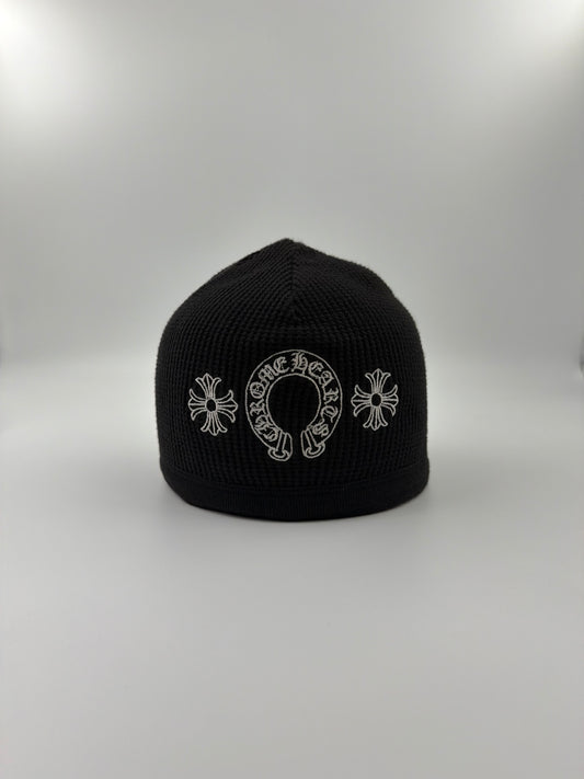 OLDER CHROME HEARTS HORSESHOE THERMAL WAFFLE BEANIE