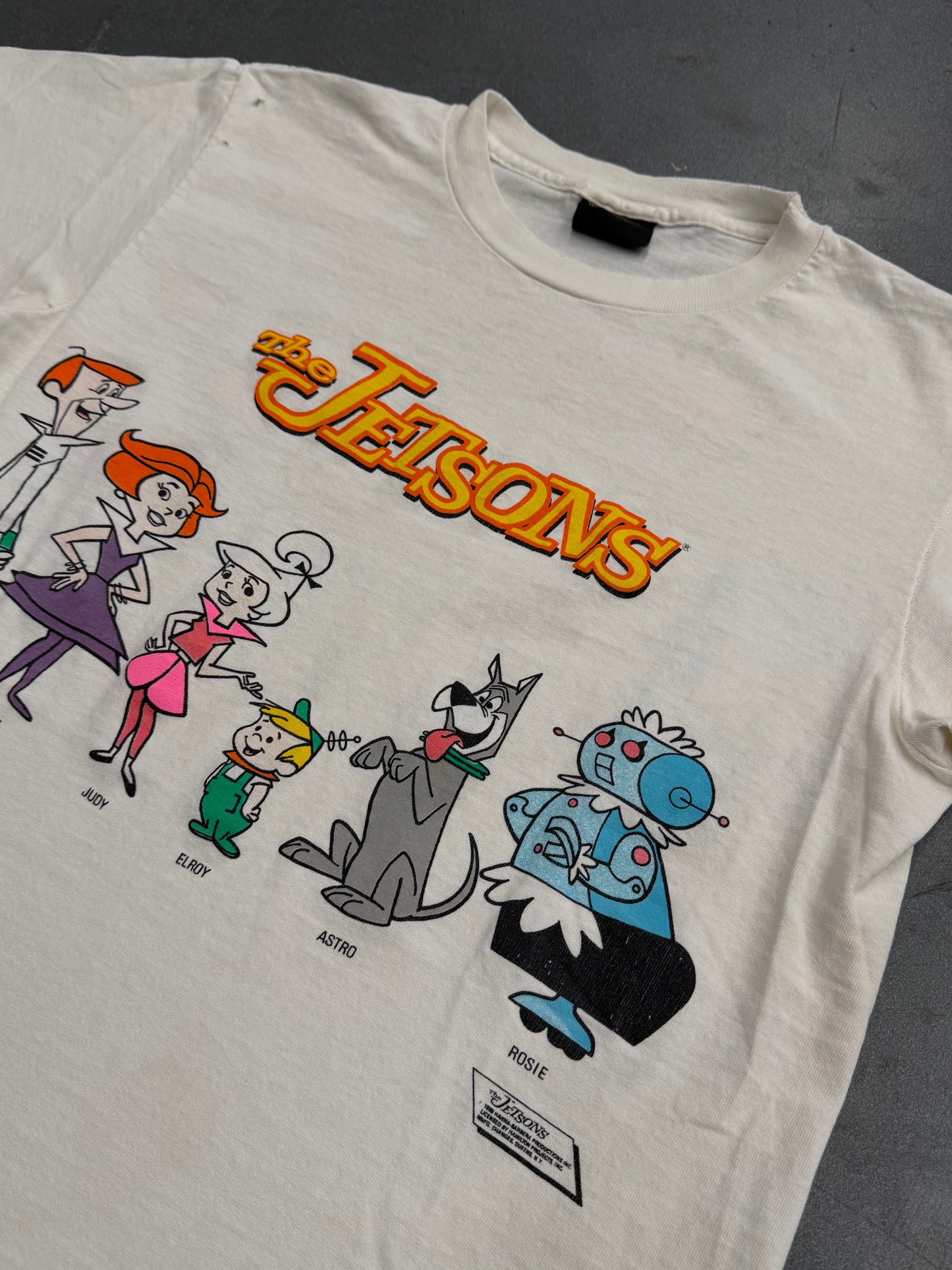 1990 THE JETSONS CHARACTER LIST FRONT & BACK TEE (CHANGES TAG)