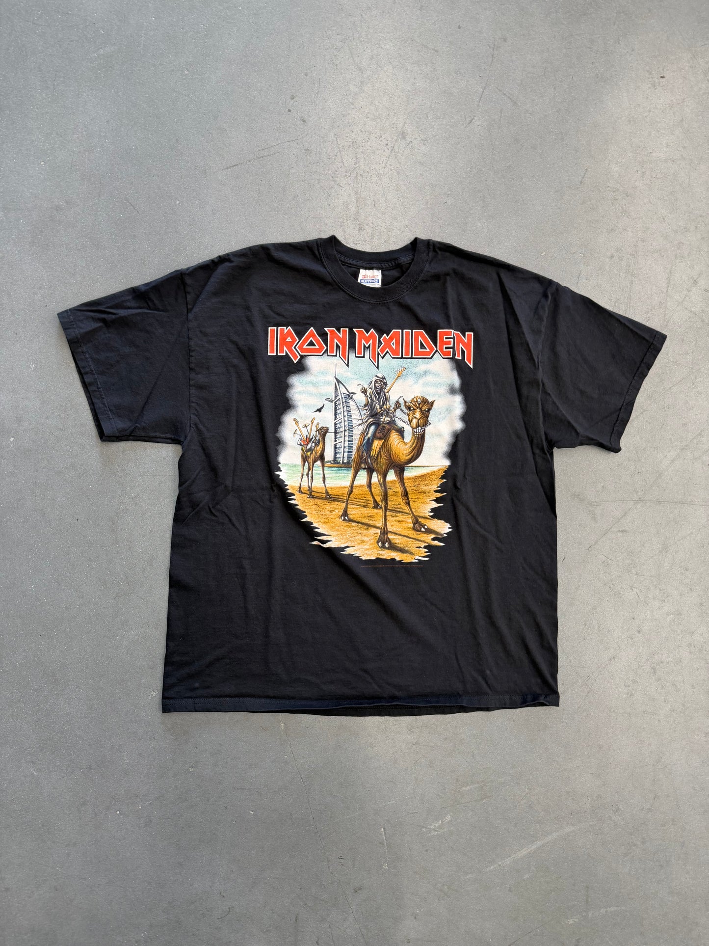 2007 IRON MAIDEN A MATTER OF LIFE AND DEATH MAIDEN DUBAI JUNE 07 TEE (HANES HEAVYWEIGHT TAG)