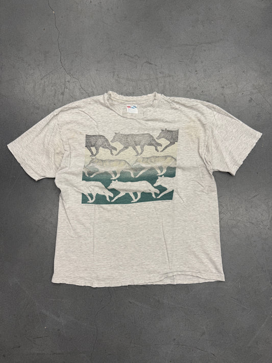 1993 GRAY WOLVES LIBERTY GRAPHICS FADED TEE (HANES BEEFY TAG)