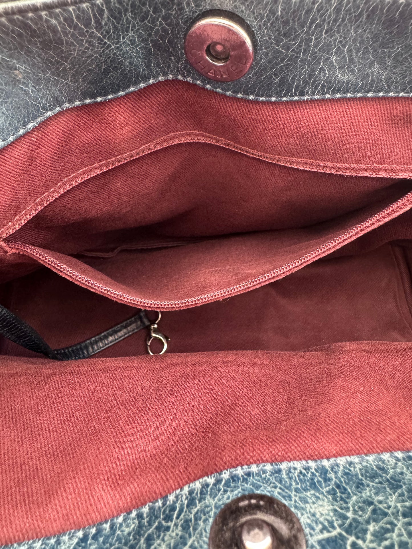 2014 CHANEL SMALL GLAZED CALFSKIN DUO COLOR FLAP BAG