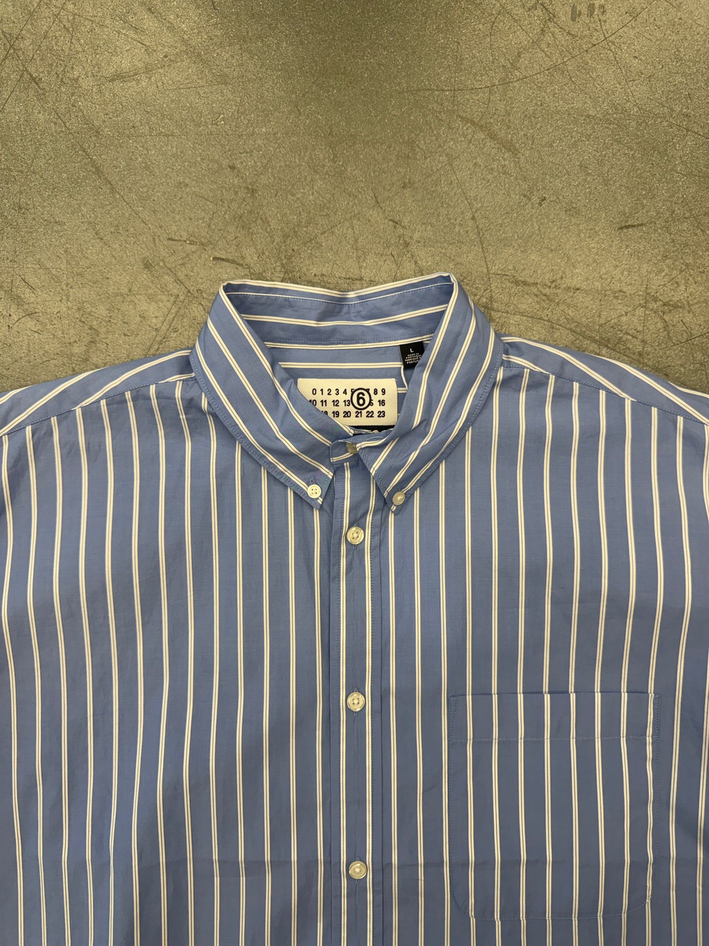 SS26 SUPREME MM6 MAISON MARGIELA STRIPE SHIRT - BLUE