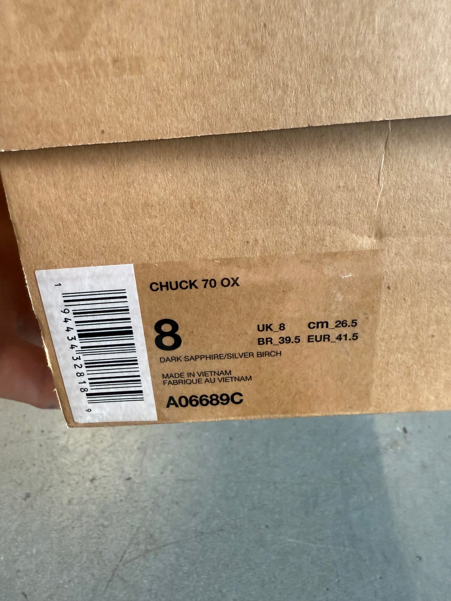 2023 SIZE 8 CONVERSE CHUCK TAYLOR ALL STAR 70 OX A-COLD-WALL NAVY (WITH BOX)