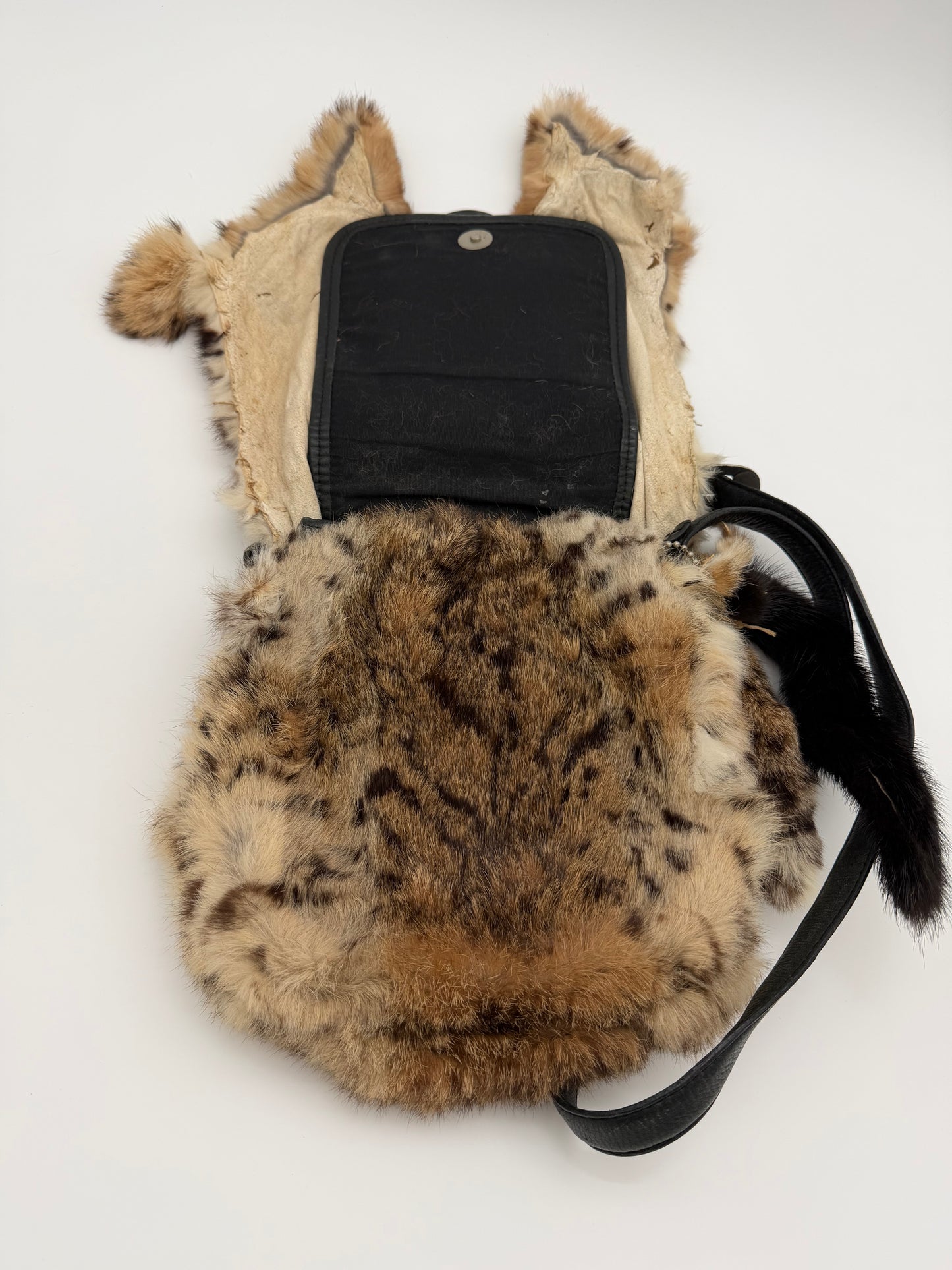 90S HARLEY-DAVIDSON BOBCAT FUR SHOULDER BAG