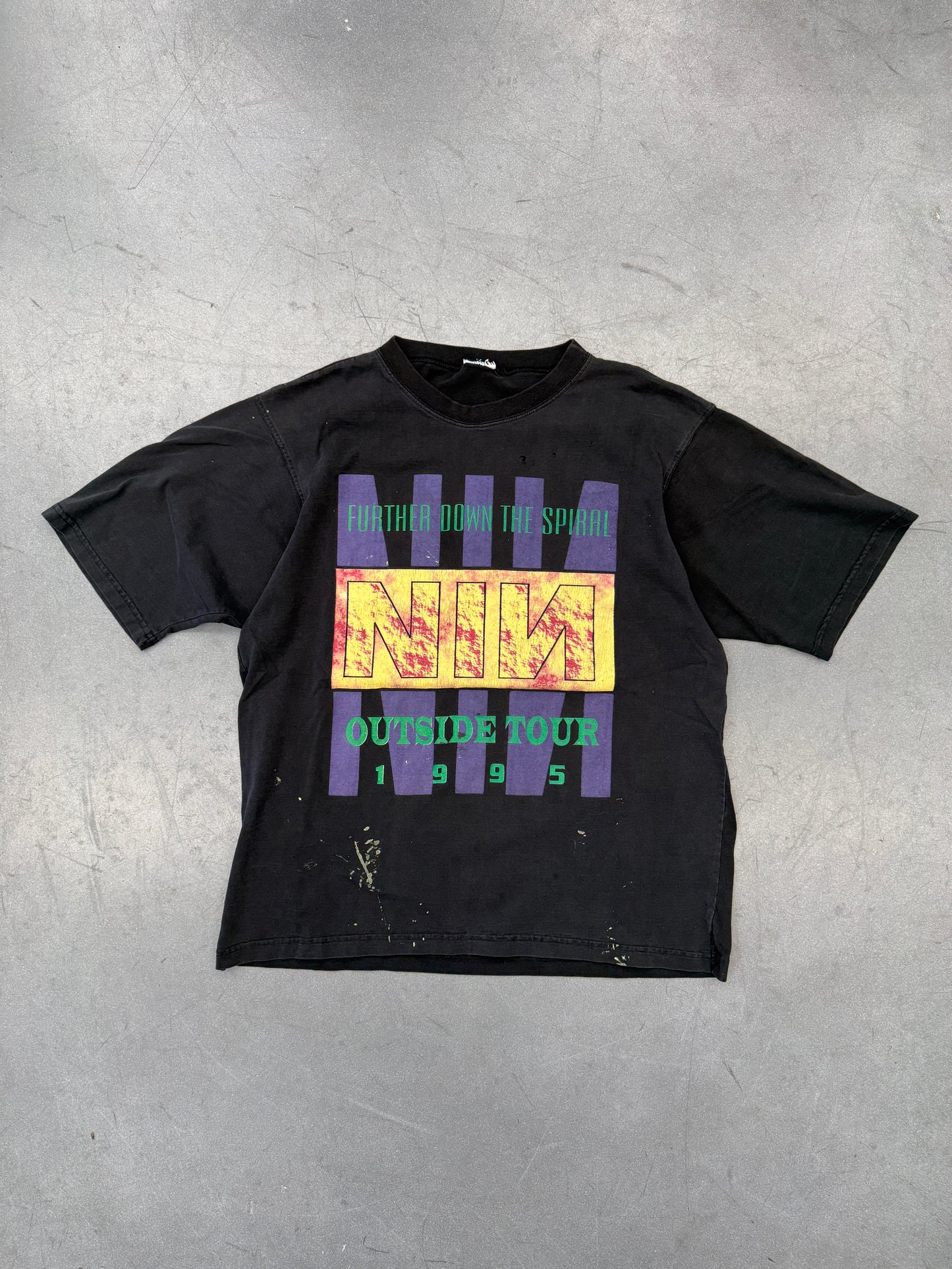 1995 NINE INCH NAILS OUTSIDE TOUR FURTHER DOWN THE SPIRAL TEE (CUT TAG)