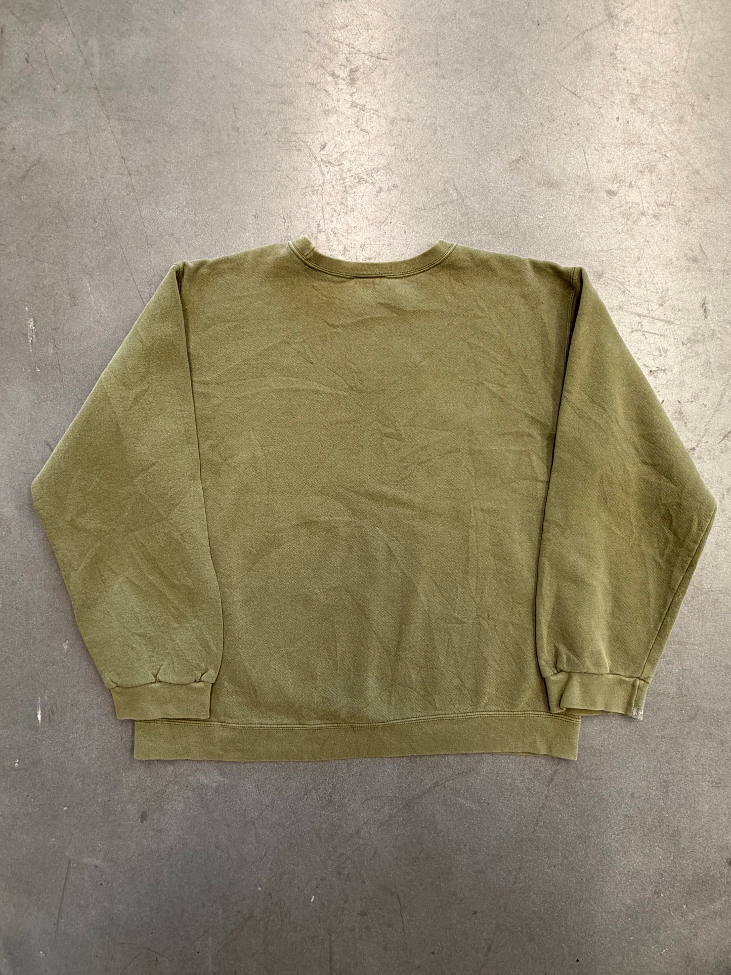 90S NIKE CHEST SWOOSH CREWNECK SWEATER OLIVE WITH WHITE SWOOSH