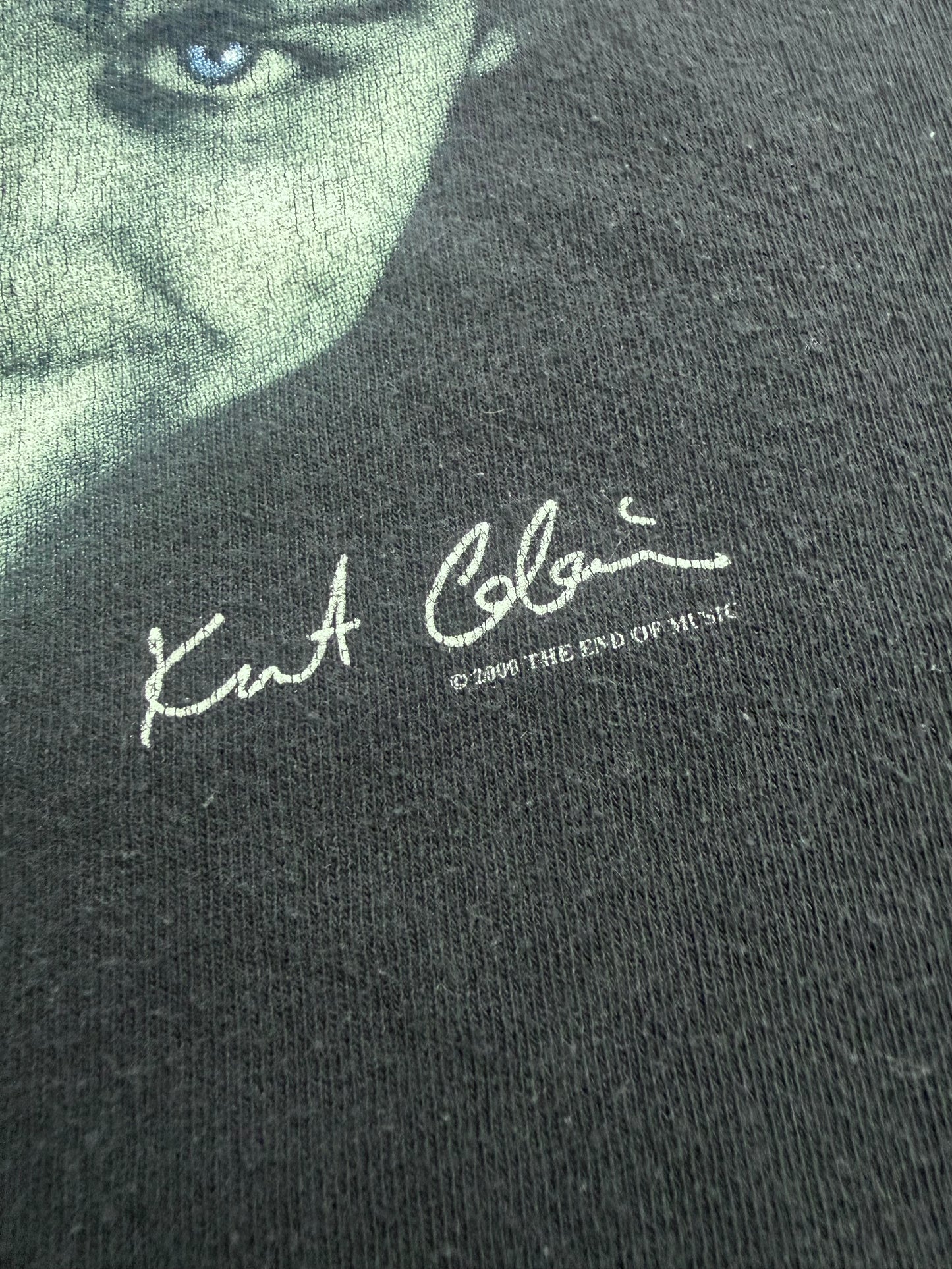 2000 THE END OF MUSIC KURT COBAIN BLUE EYES PORTRAIT TEE (ALL SPORT TAG)