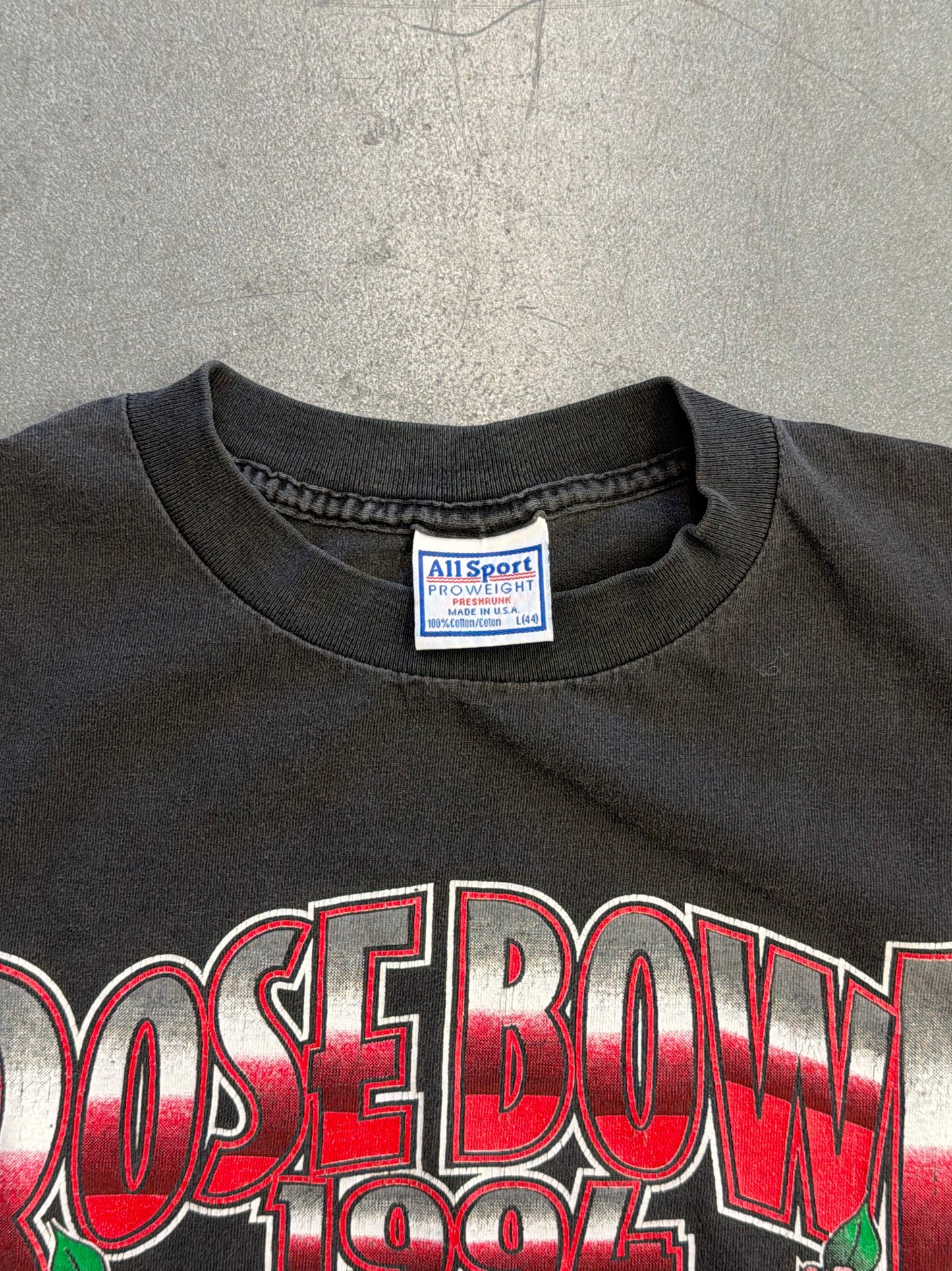 1994 WISCONSIN ROSE BOWL PASADENA CALIFORNIA TEE (ALL SPORT TAG)