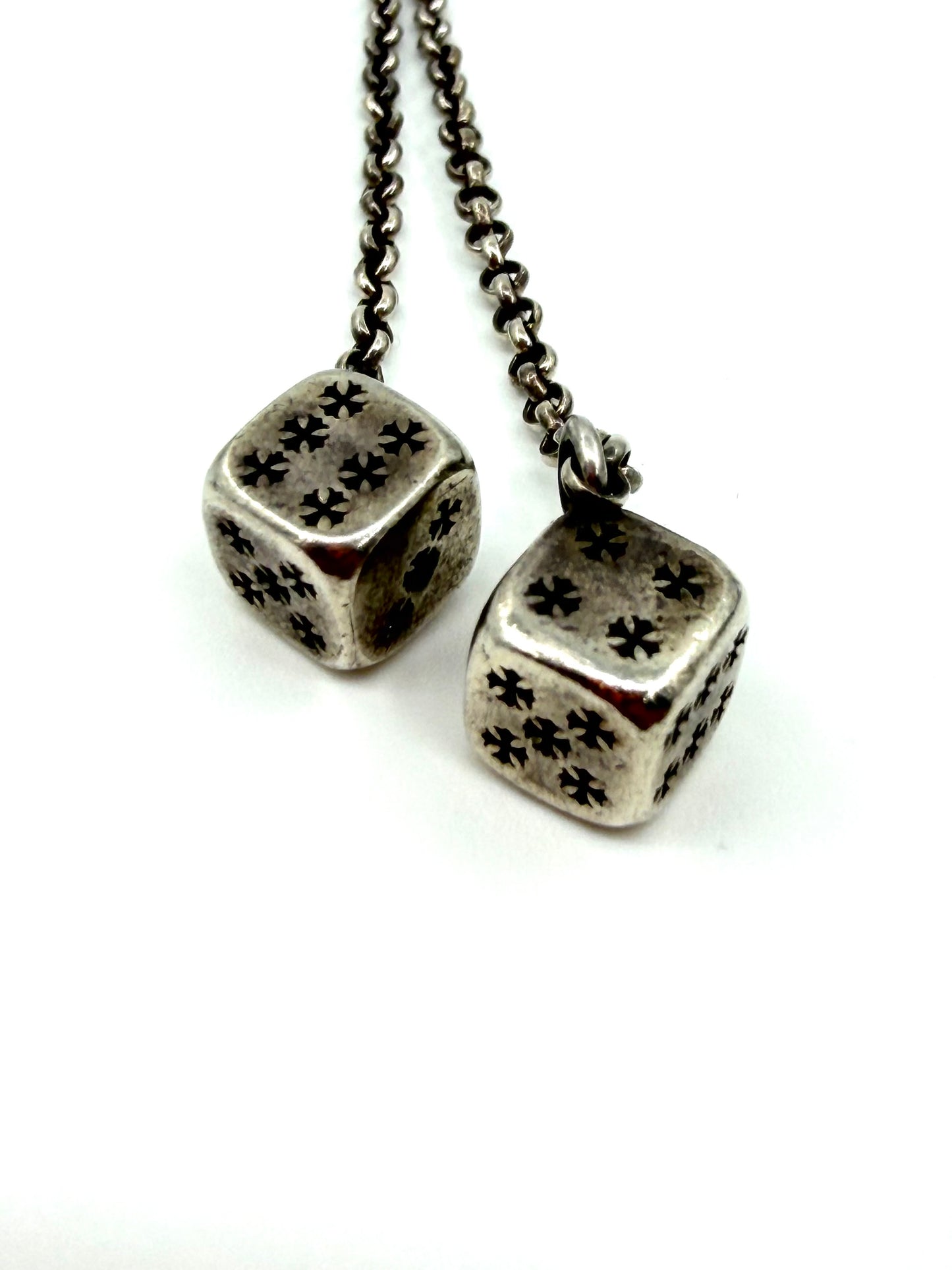 CHROME HEARTS SILVER DICE DANGLE EARRING