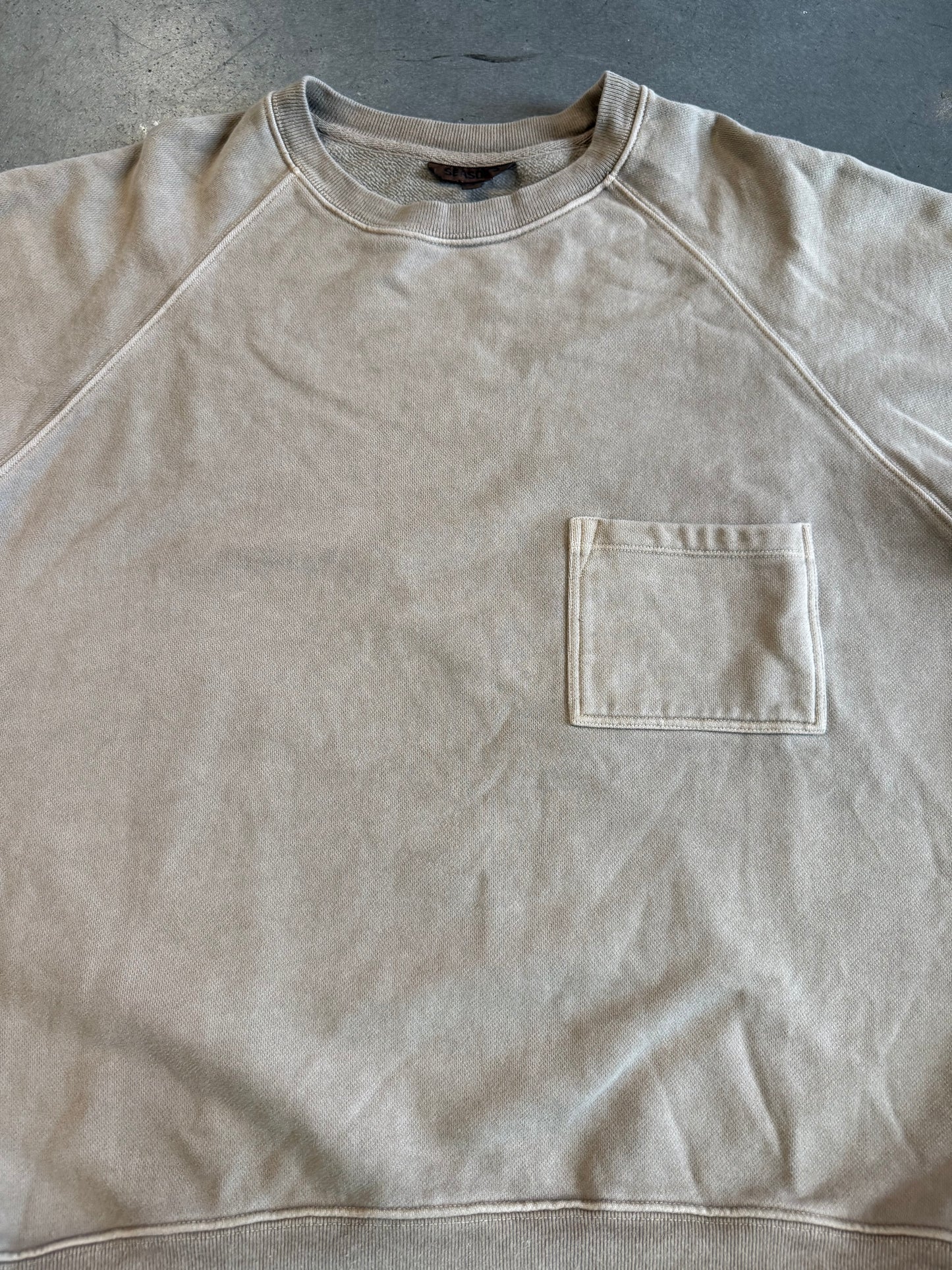 YEEZY SEASON 3 HEAVY KNIT OVERSIZED POCKET TEE - TAN (S)