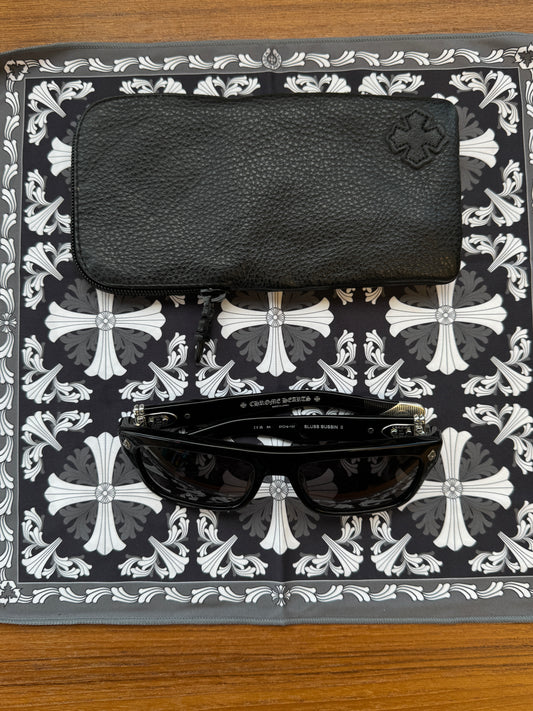 CHROME HEARTS SLUSS BUSSIN II BLACK SUNGLASSES + SILVER HARDWARE (COMES WITH CASE)