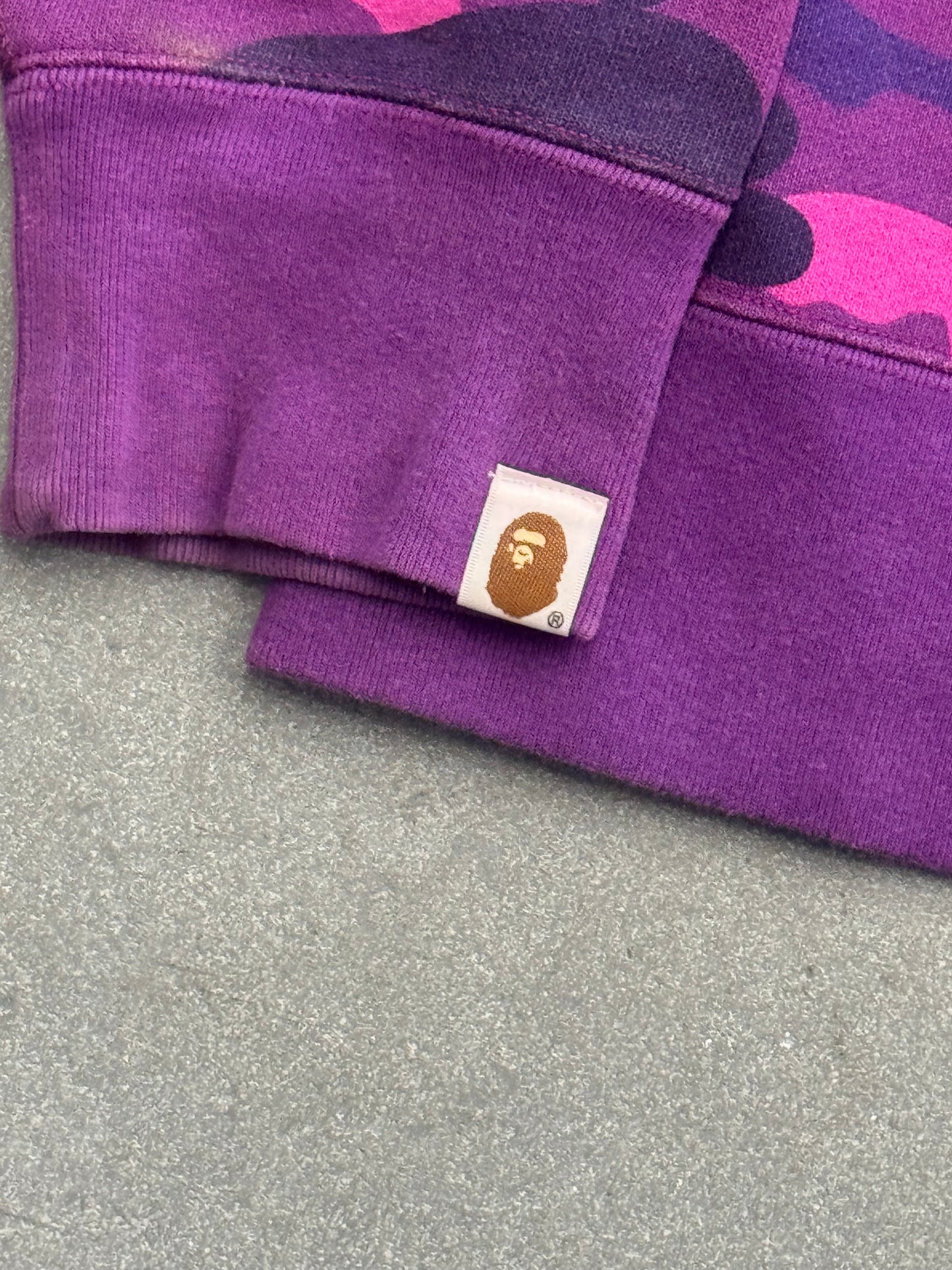 FW18 BAPE A BATHING APE COLOR CAMO TIGER FULL ZIP HOODIE - PURPLE