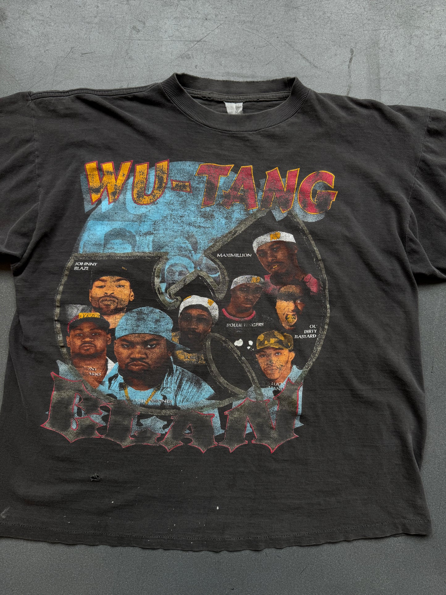 90'S WU-TANG CLAN ICE CREAM RAEKWON BOOTLEG RAP TEE (FADED TAG)