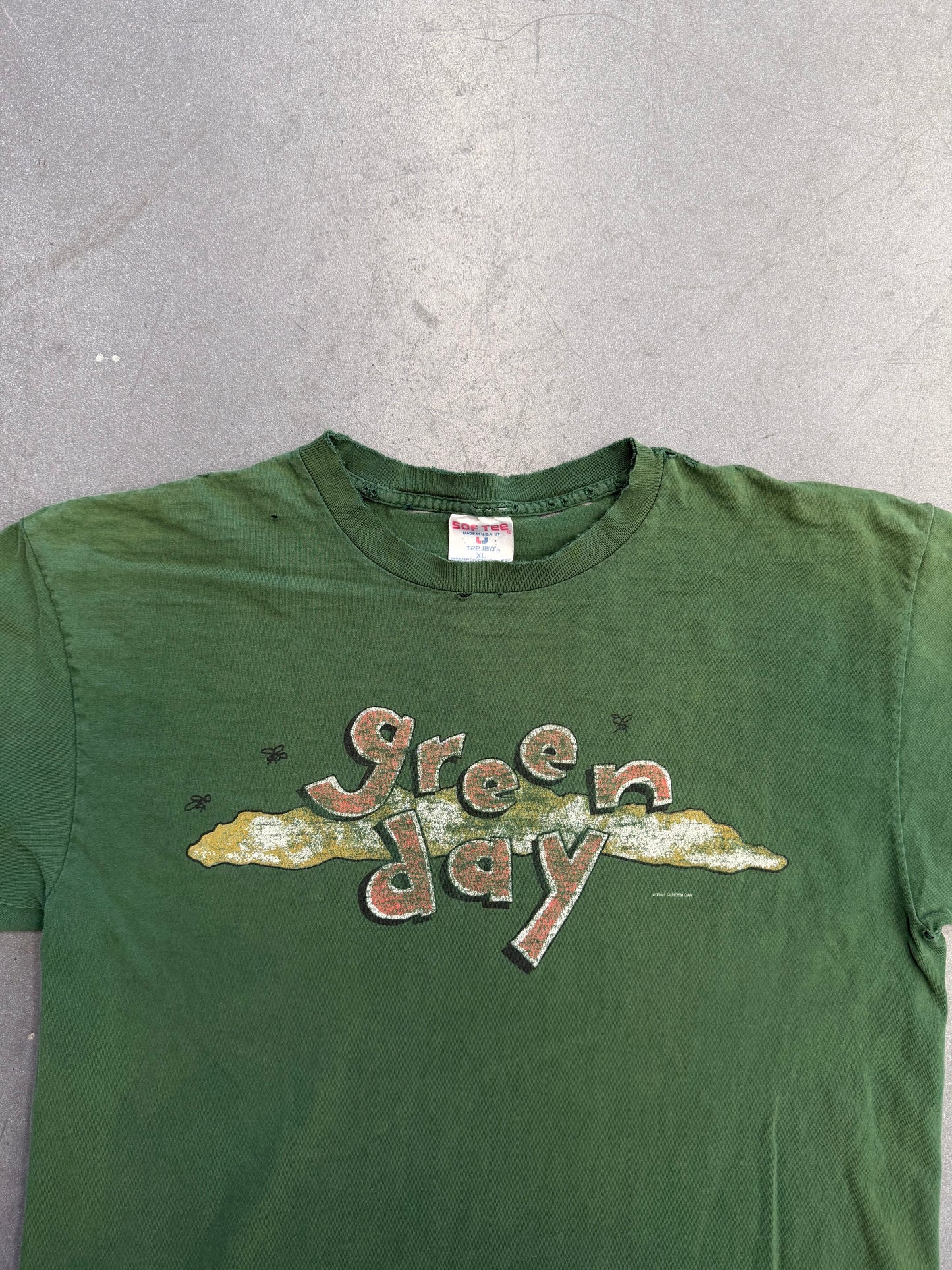 1995 GREEN DAY DOOKIE TOUR THRASHED TEE (SOFTEE TAG)