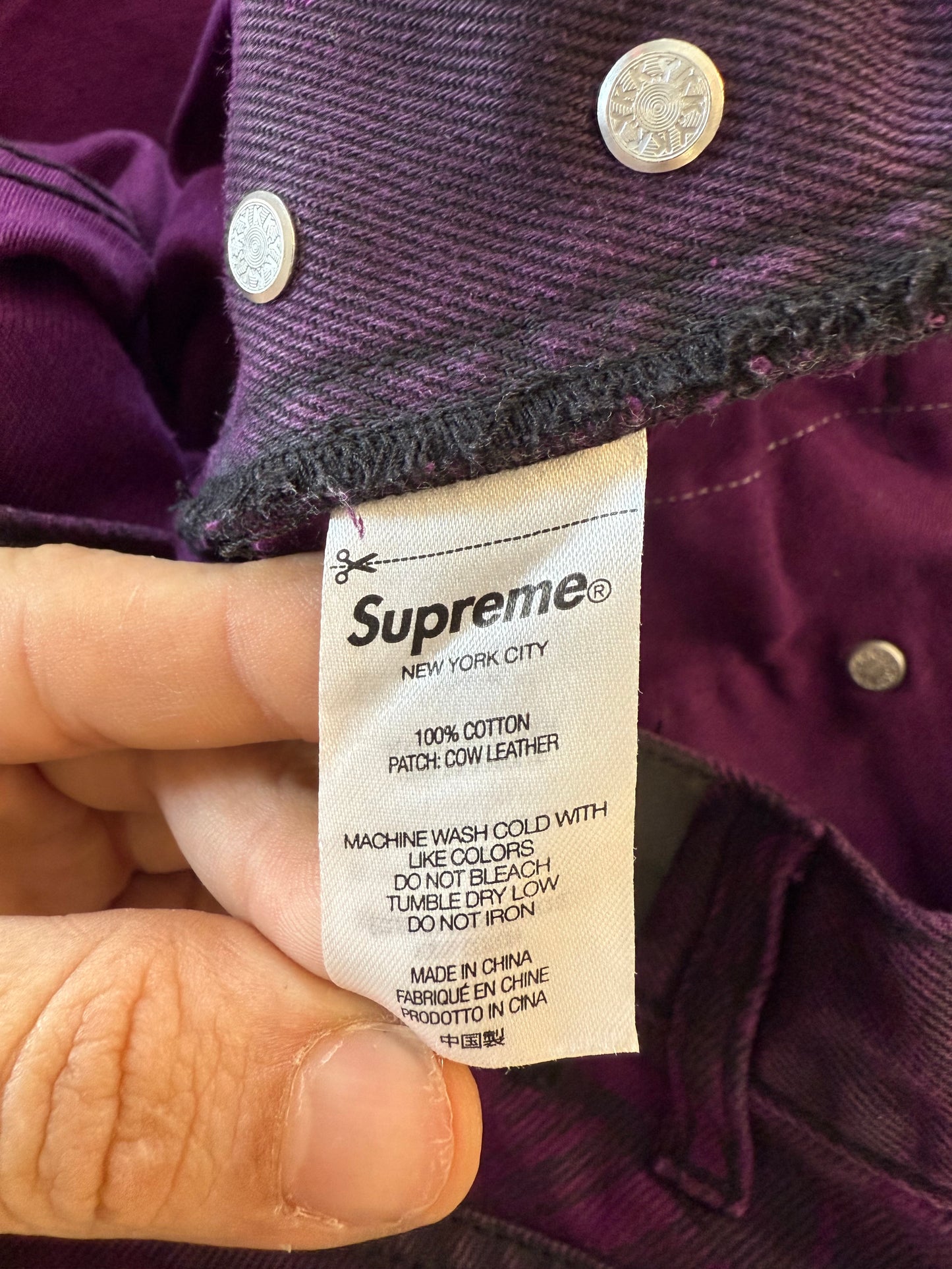 FW21 SUPREME THE CROW REGULAR JEANS PURPLE