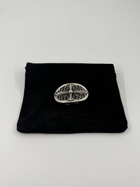 CHROME HEARTS 1" SMALL SILVER OVAL BUCKLE