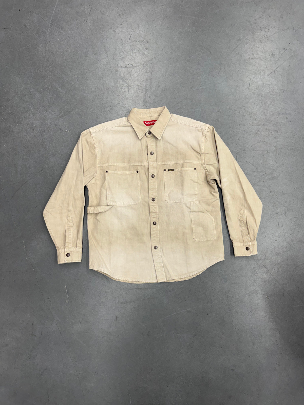 SS26 SUPREME WORN SNAP PAINTER SHIRT - NATURAL