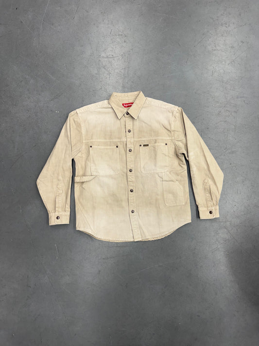 SS26 SUPREME WORN SNAP PAINTER SHIRT - NATURAL