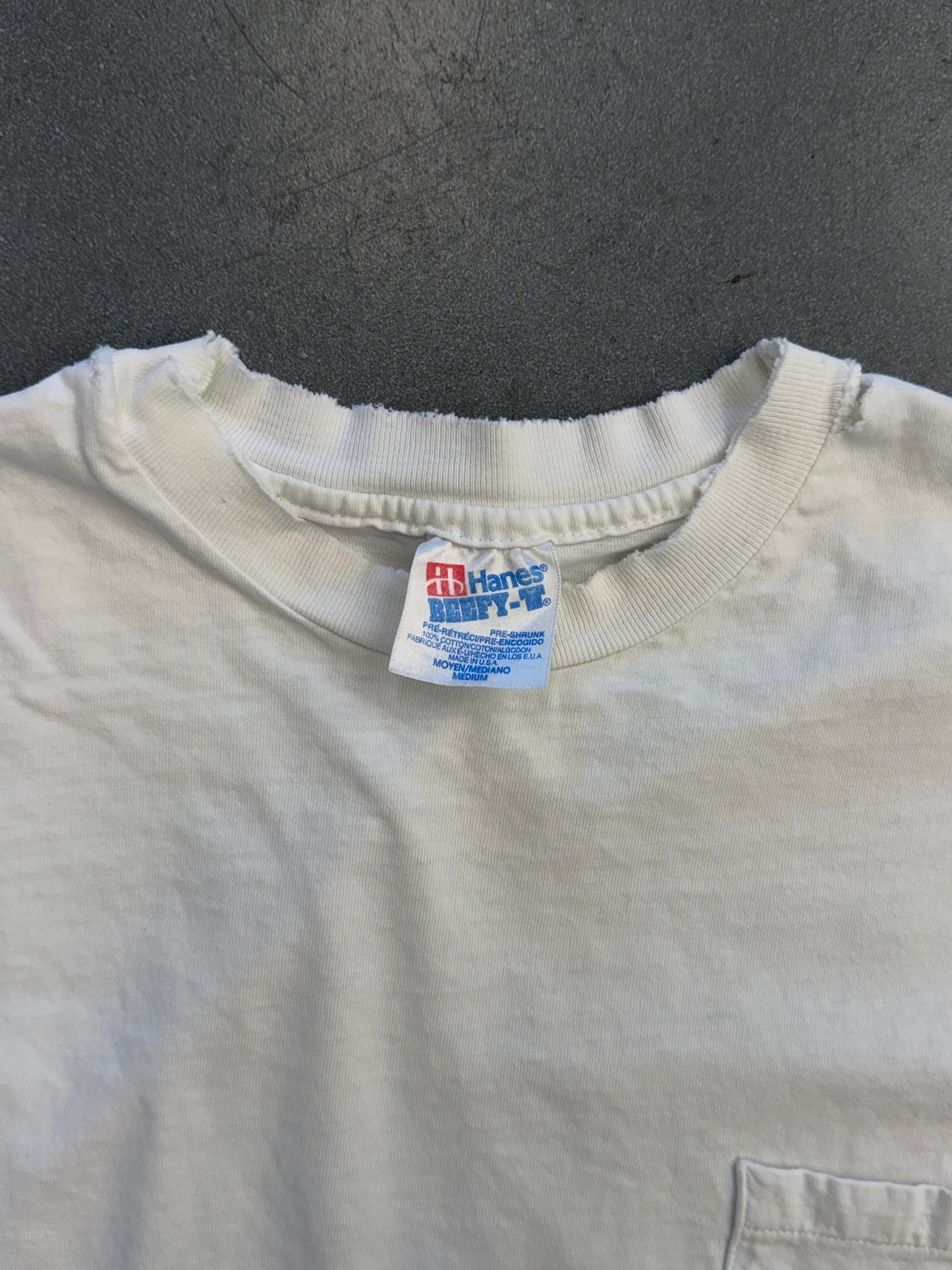 90'S GUY HARVEY RED FISH + BLUE CRAB POCKET TEE (HANES BEEFY-T TAG)