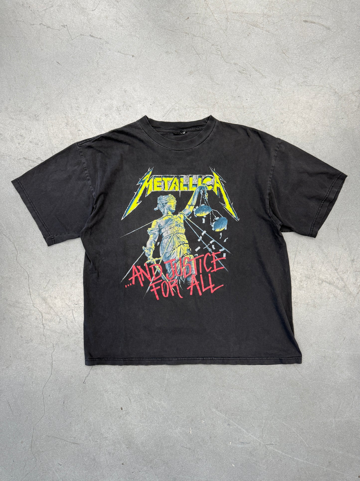 1994 METALLICA AND JUSTICE FOR ALL 'HAMMER OF JUSTICE CRUSHES YOU' TEE (CUT TAG)