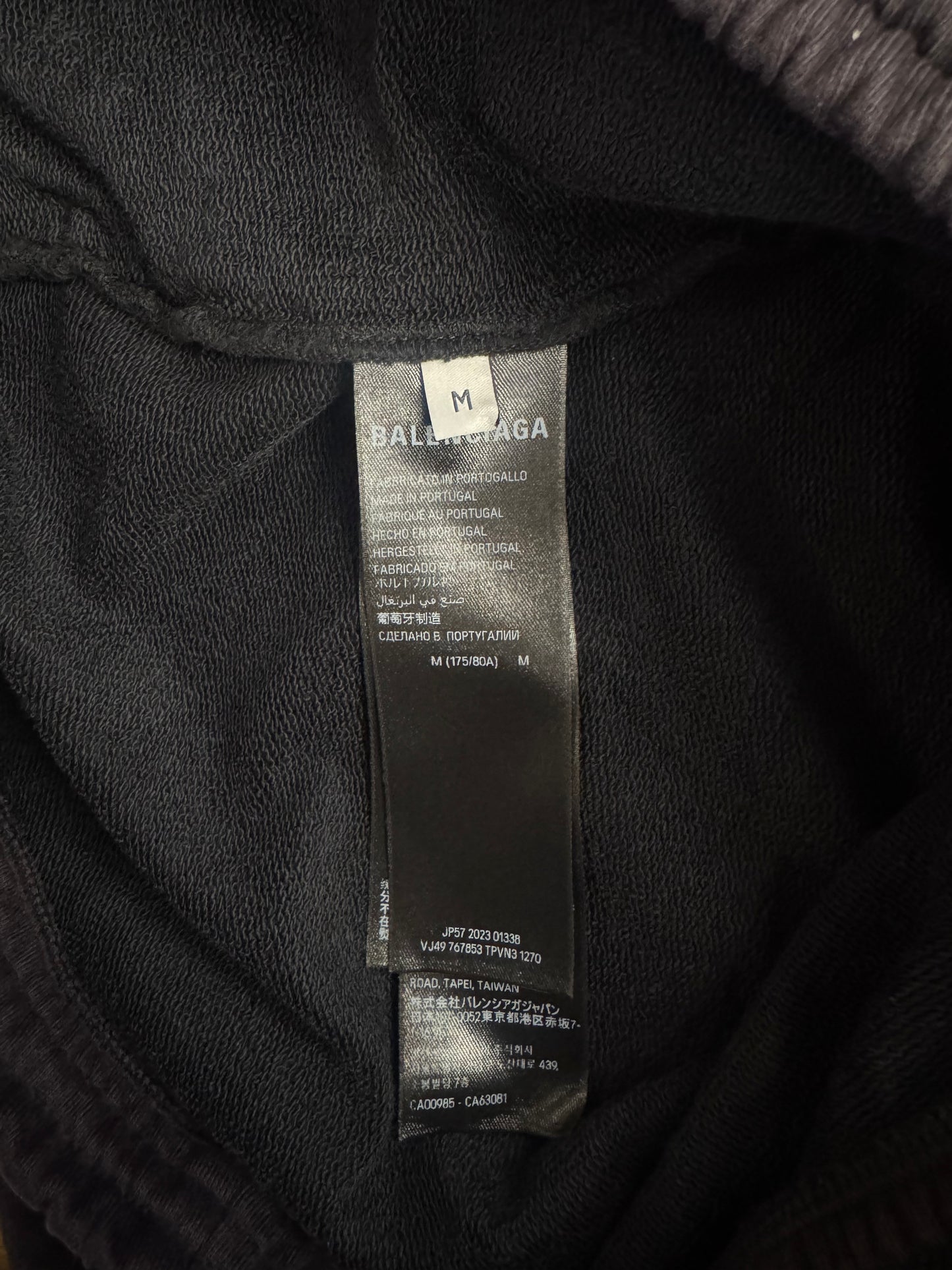 BALENCIAGA SAMPLE STICKER OVERSIZED SWEATPANT - BLACK