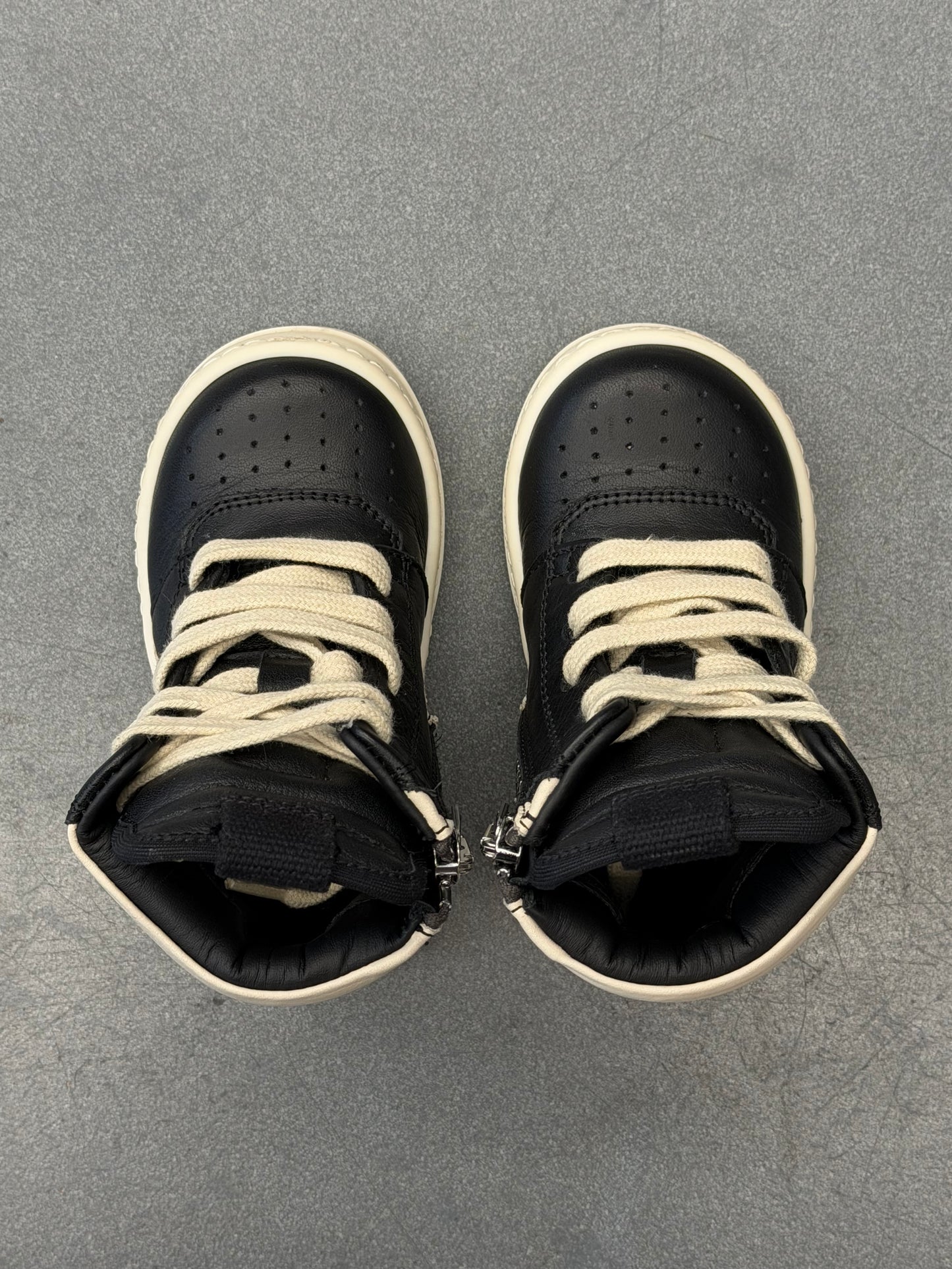 RICK OWENS KIDS BABY GEO HIGH-TOP SNEAKER - BLACK/MILK/MILK
