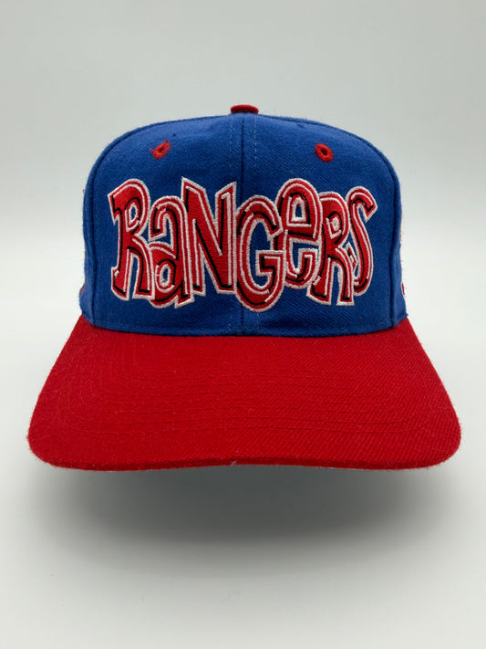 90'S TEXAS RANGERS SKETCH-STYLE SPELLOUT SNAPBACK (MLB GENUINE TAG)