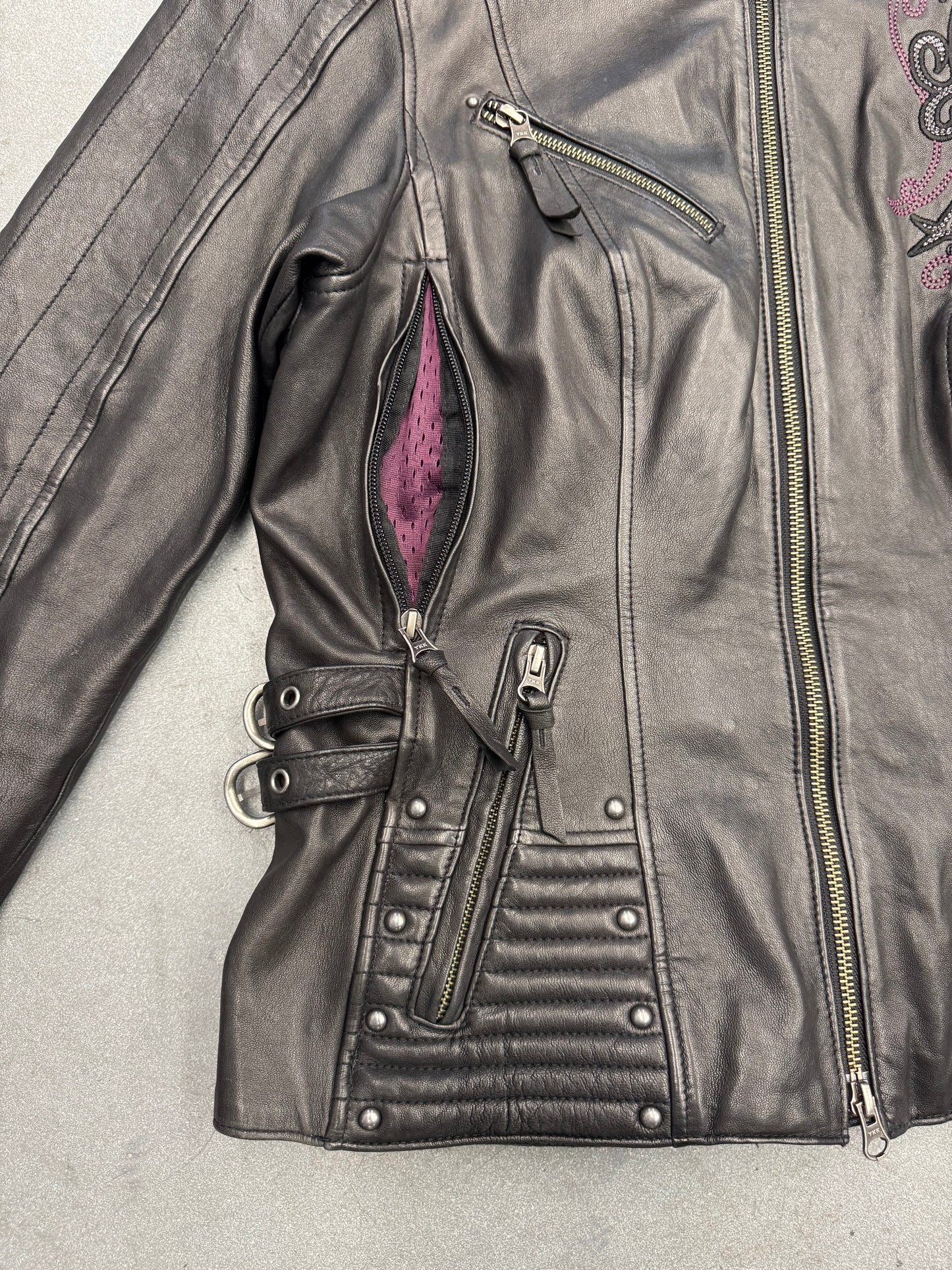 2015 HARLEY-DAVIDSON EMBROIDERED CROSS STUDDED JACKET