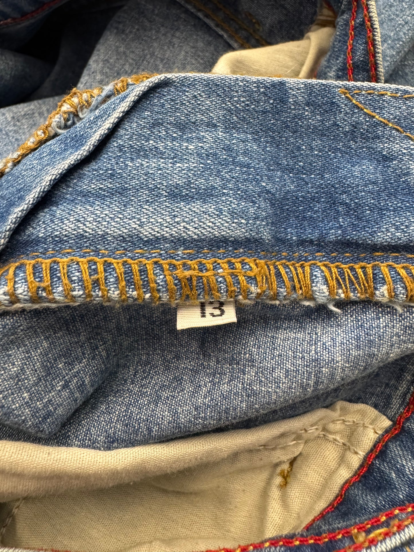Y2K VON DUTCH ORIGINALS PAINTED GRAFFITI BLUE WIDE LEG JEANS