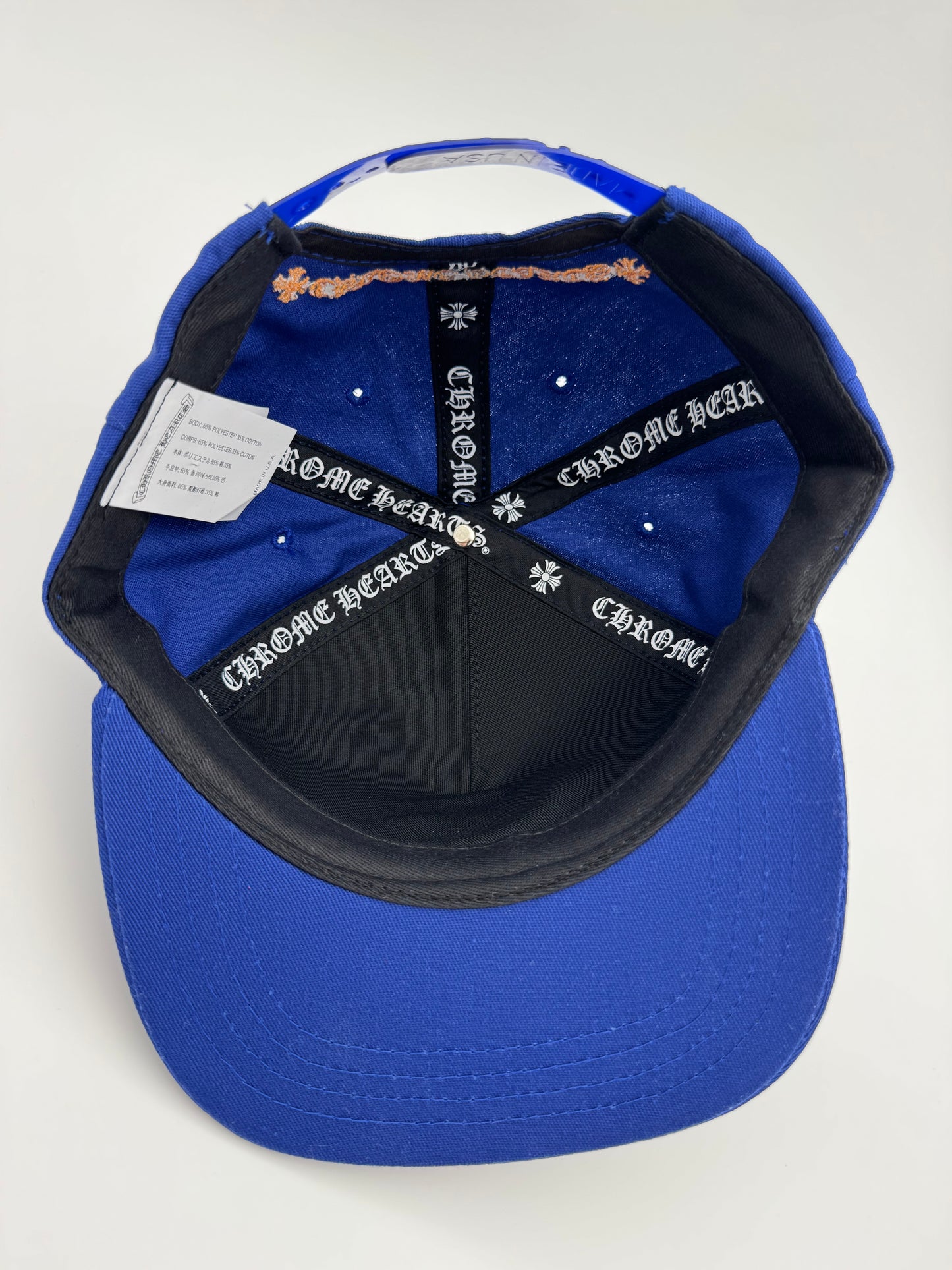 CHROME HEARTS BASEBALL 5 PANEL CAP CH HAT - BLUE/ORANGE (NEW)