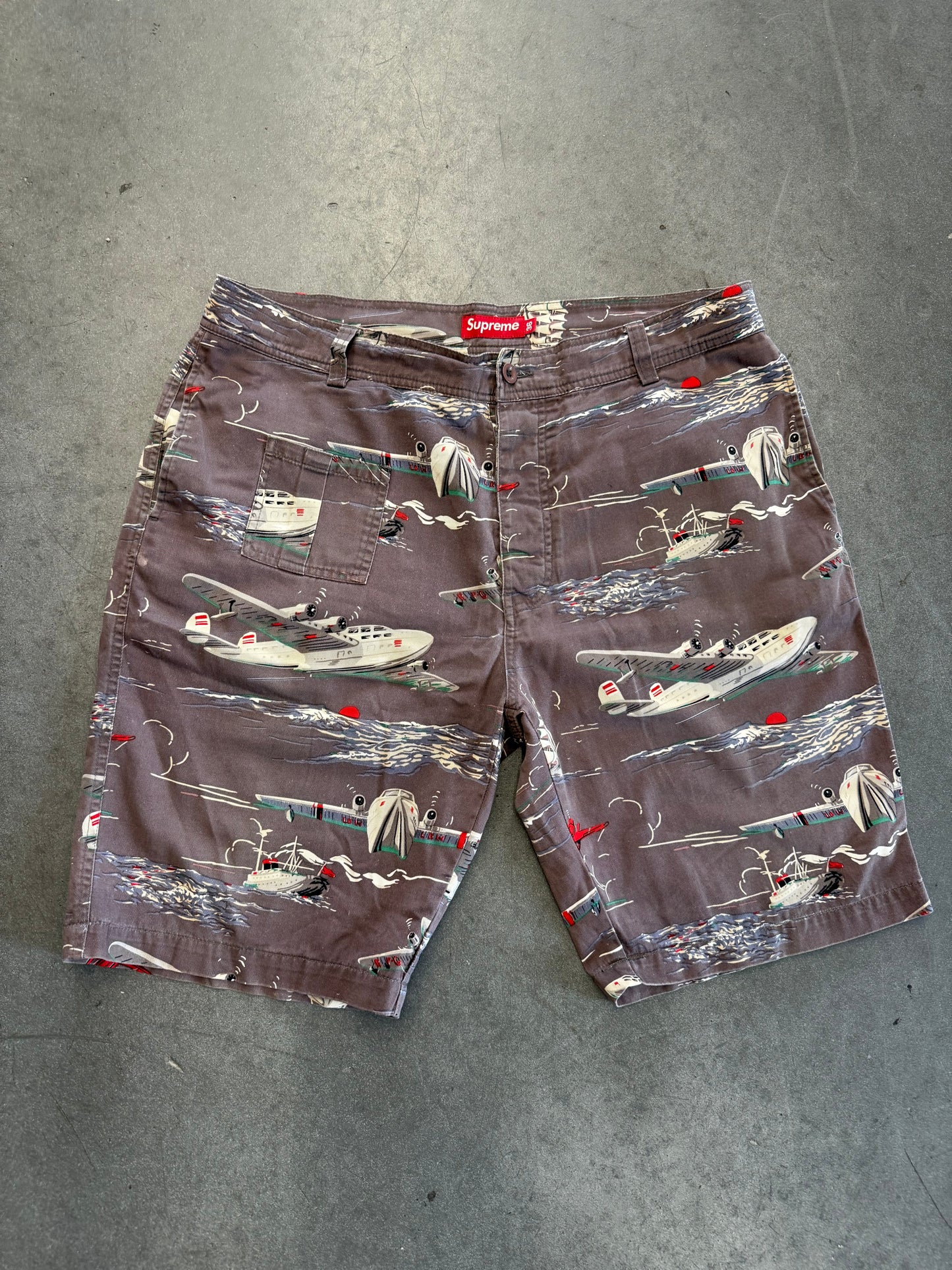 SS08 SUPREME AIRPLANE SHORTS -  BROWN (36)