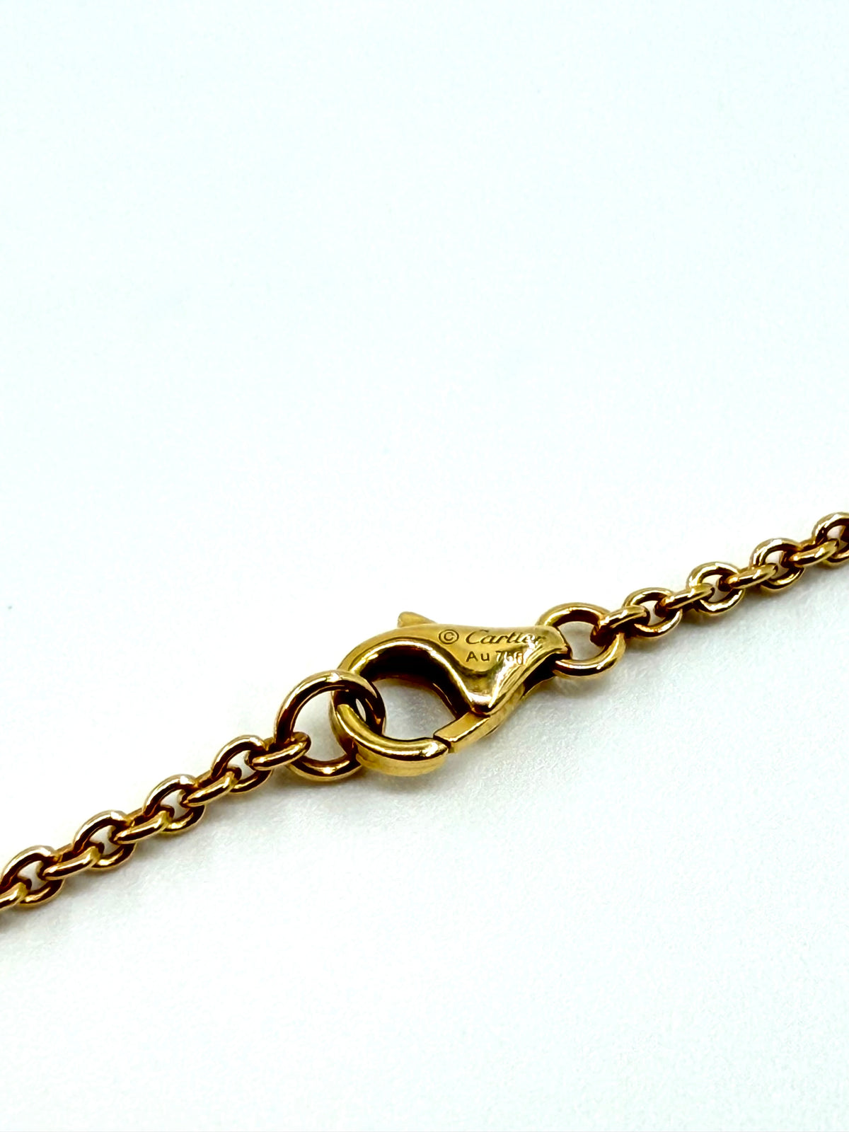 CARTIER 18K YELLOW GOLD LOVE INTERLOCKING TWO-RING NECKLACE