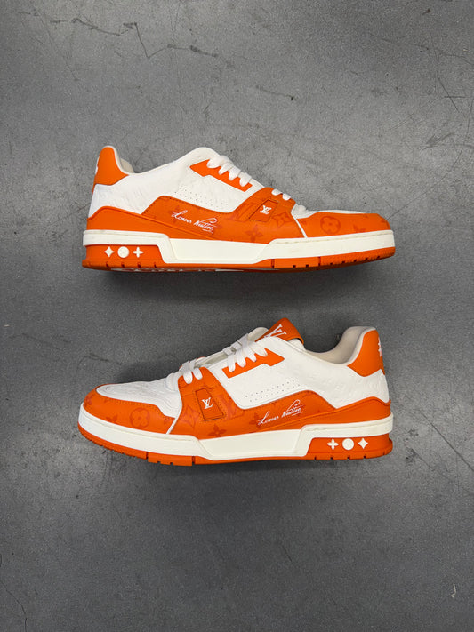 LOUIS VUITTON LV TRAINER SNEAKER - ORANGE/WHITE