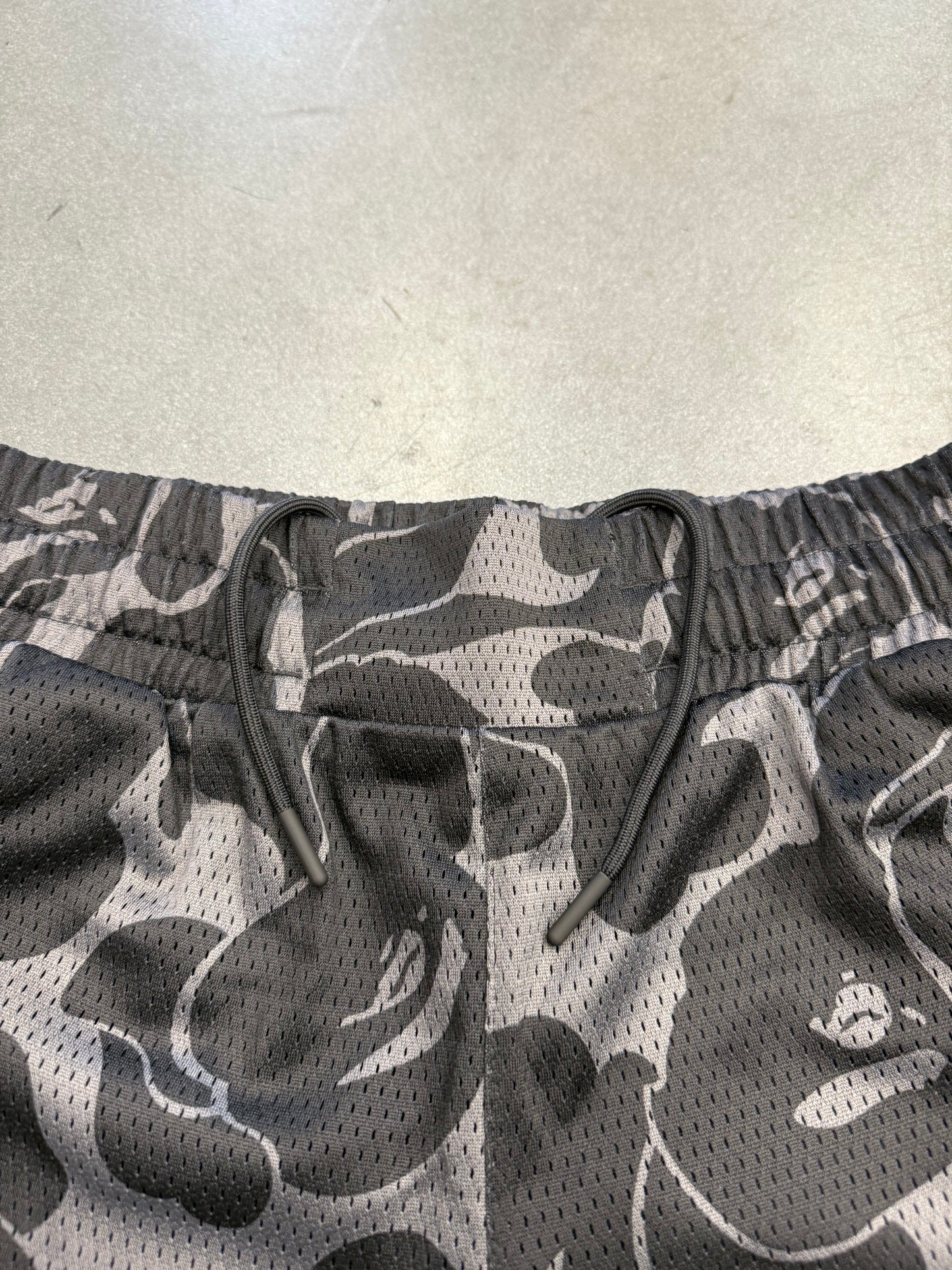 BAPE X ADIDAS DAME MESH SHORTS - BLACK/RED (M) (NEW)