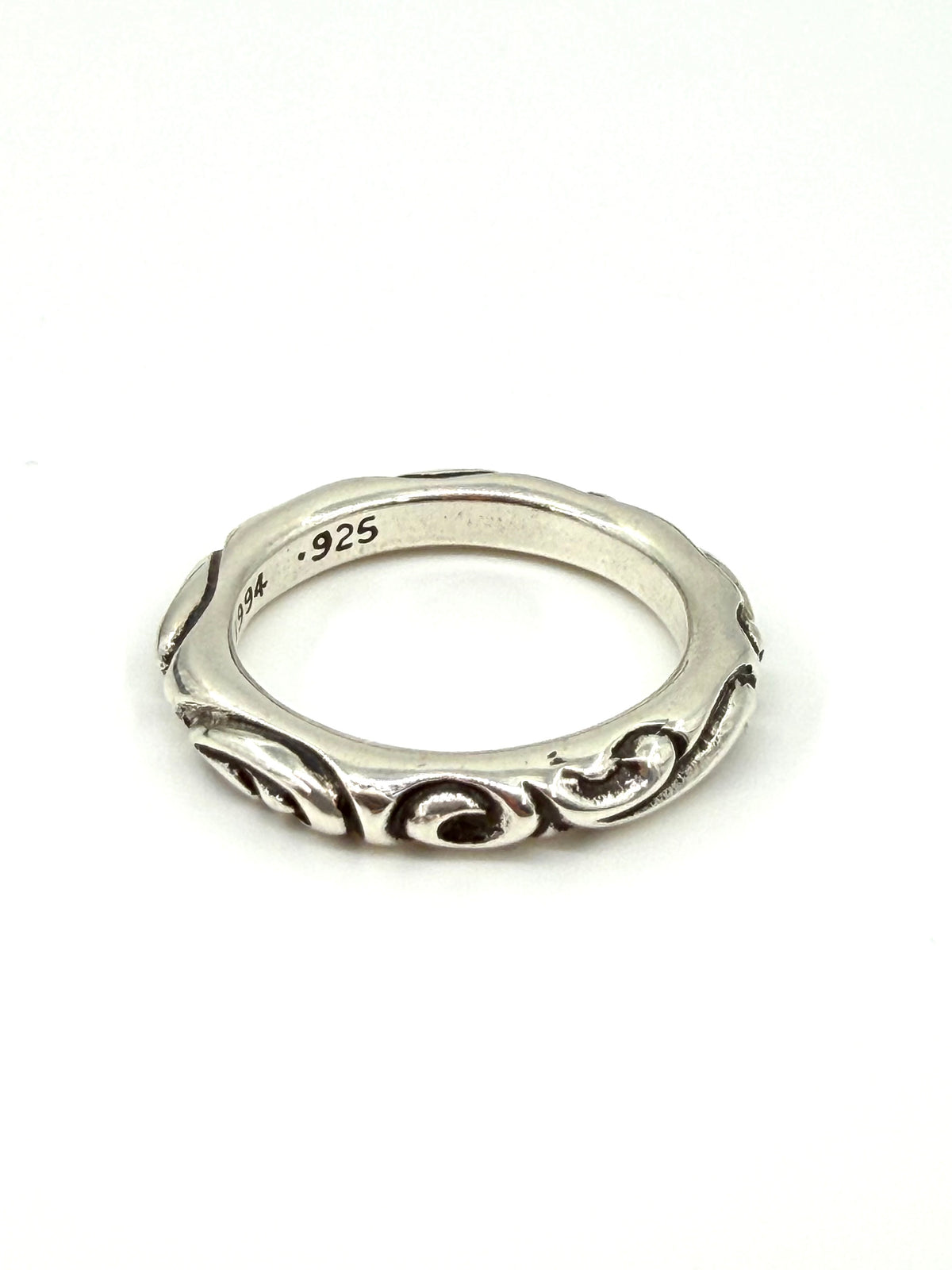 CHROME HEARTS SCROLL BAND SILVER RING