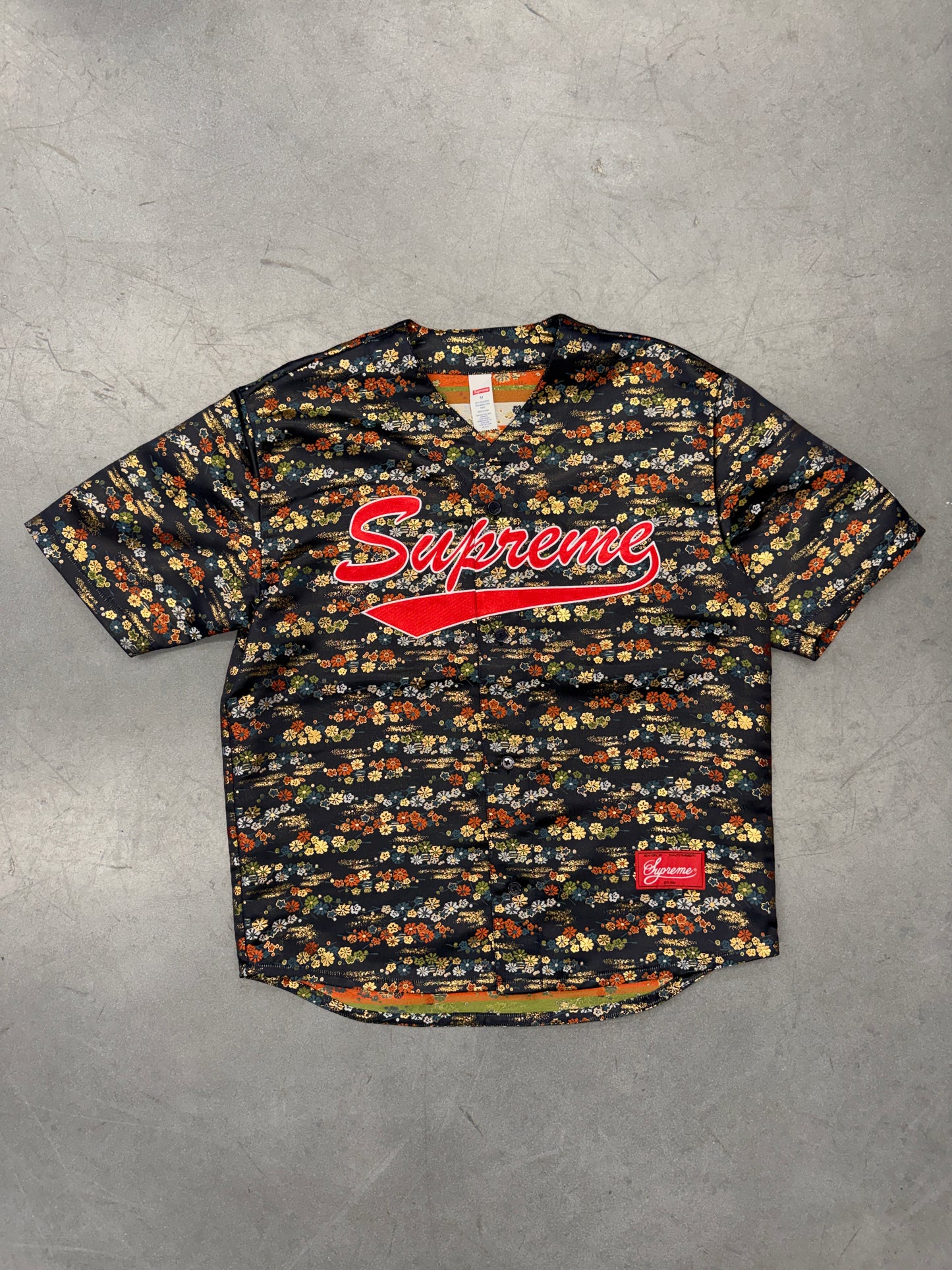 SS26 SUPREME FLORAL JACQUARD BASEBALL JERSEY