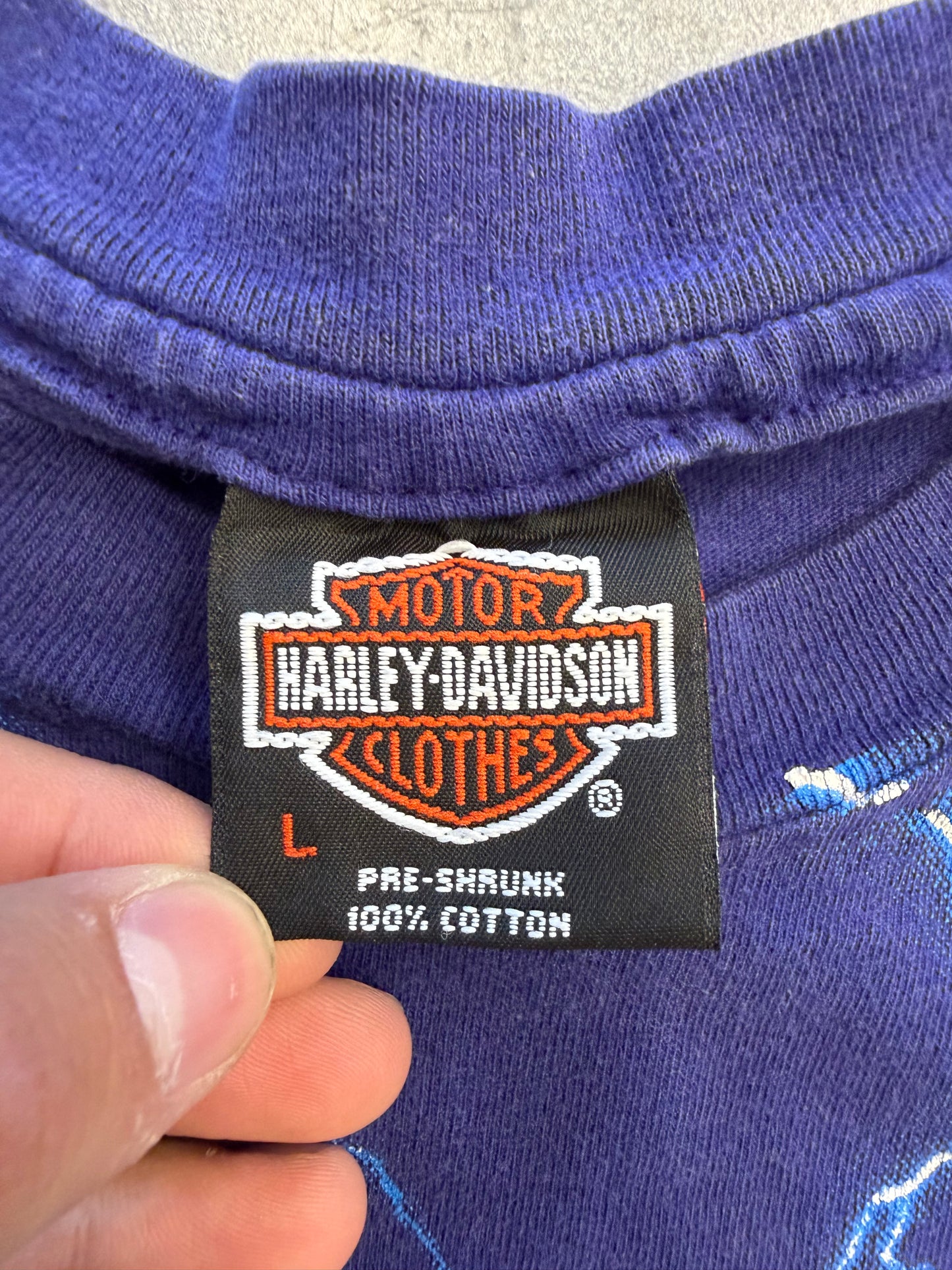 90'S HARLEY DAVIDSON OF TUCSON LIGHTNING TEE (HANES BEEFY HARLEY TAG)