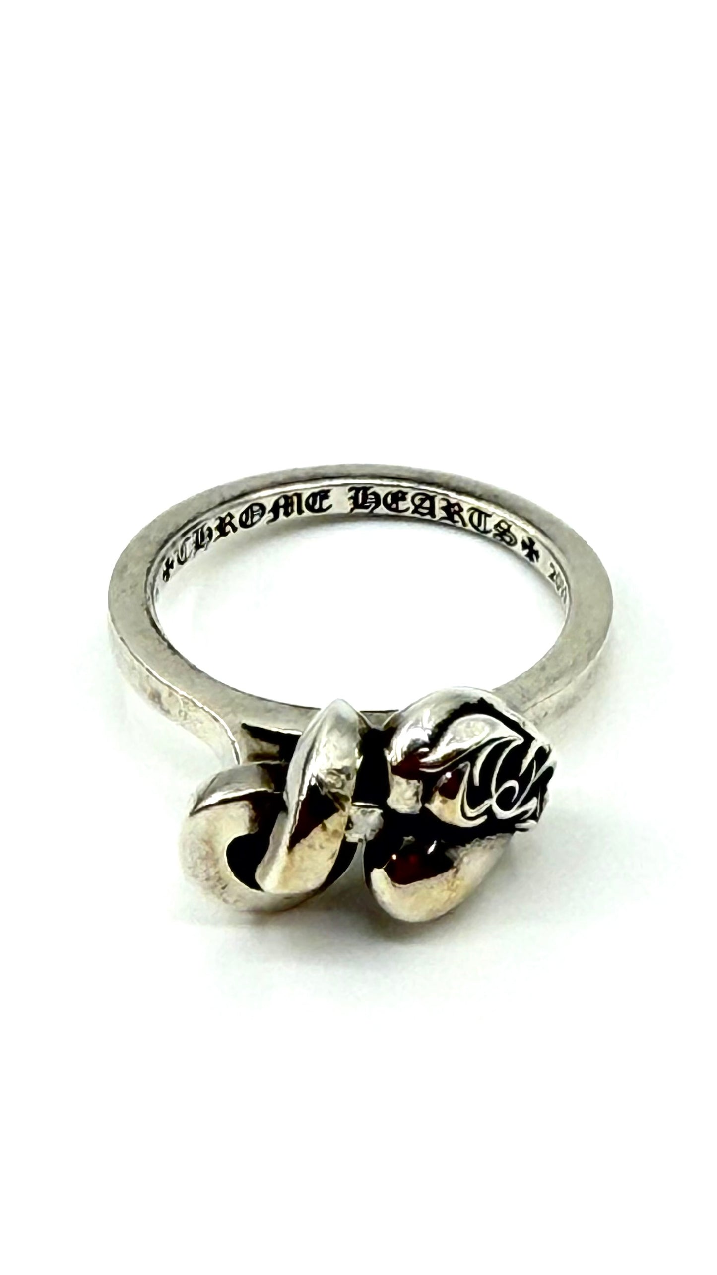 CHROME HEARTS KNOT HEART SILVER RING
