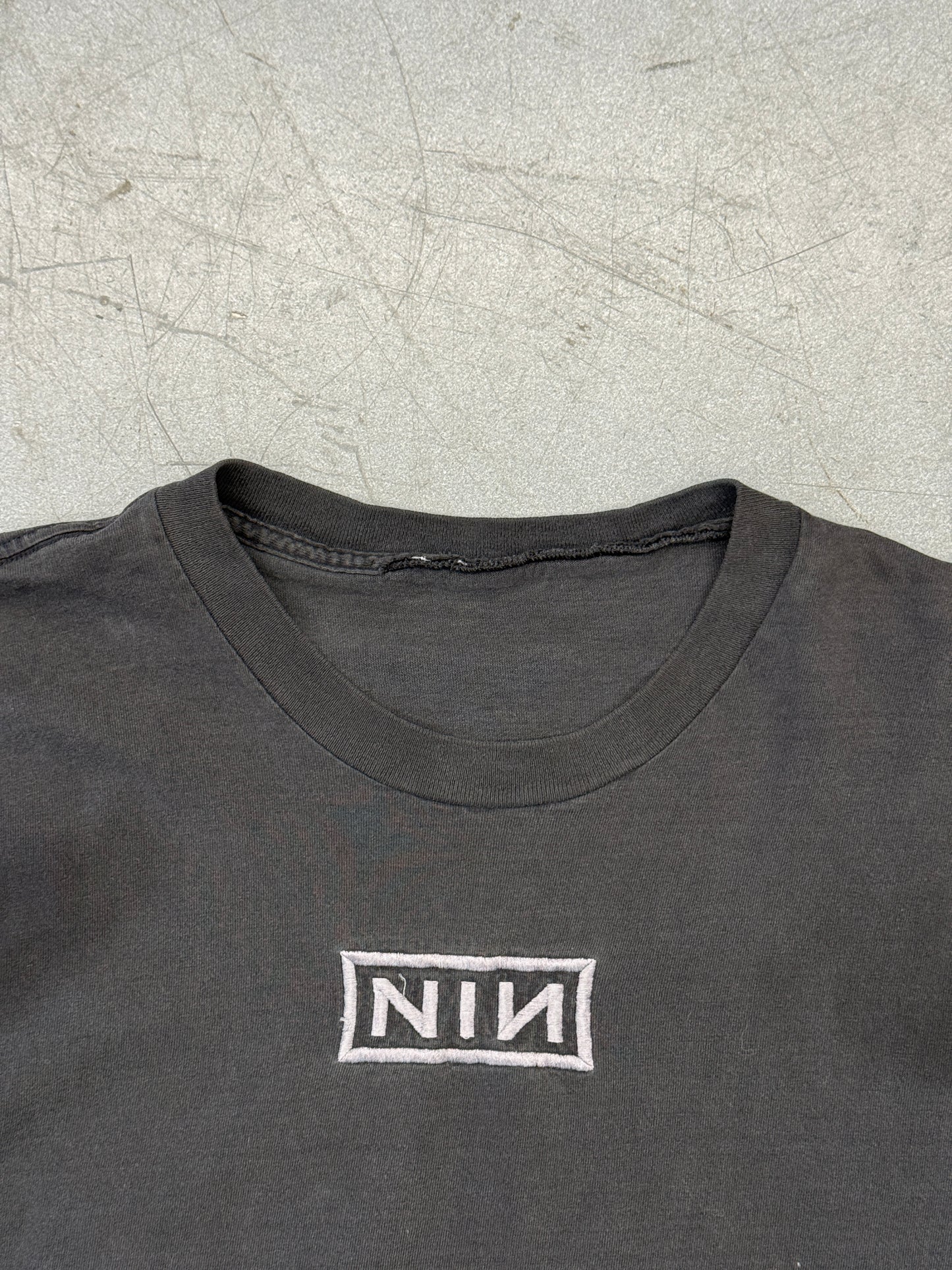 1994 NINE INCH NAILS EMBROIDERED NIN DOWNWARD SPIRAL TEE (PULLED TAG)