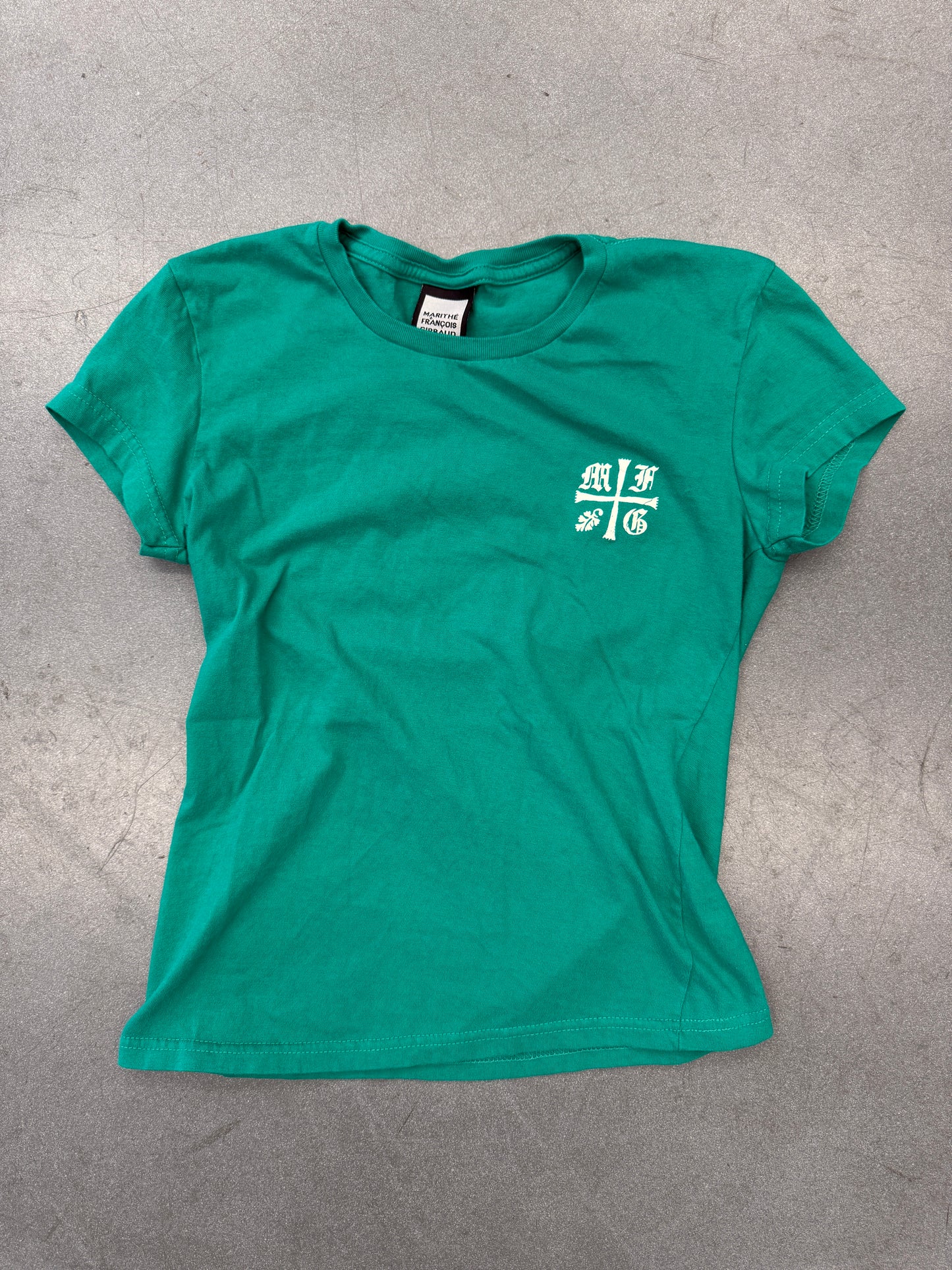 VINTAGE WOMEN'S MARITHE FRANCOIS GIRBAUD STITCHED REVERSE LOGO TEE