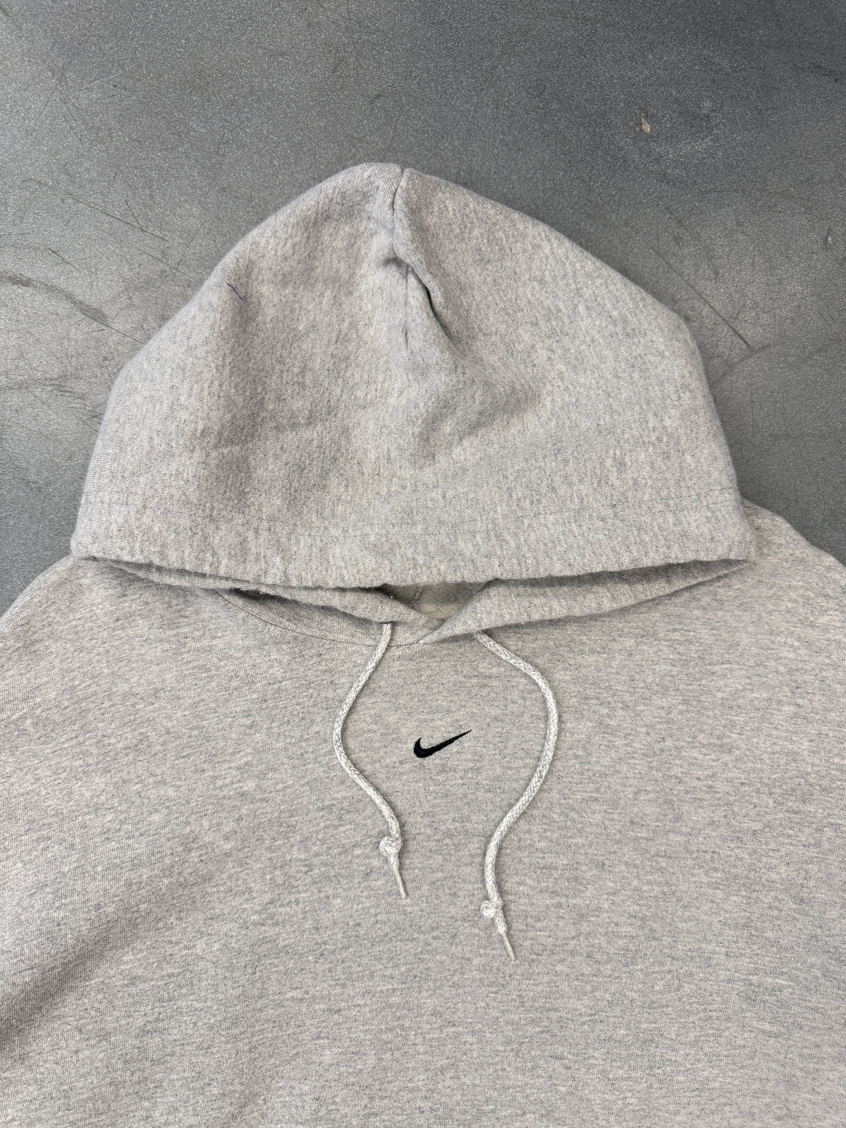 Y2K NIKE CENTER SWOOSH PULLOVER HOODIE - GREY (GREY TAG)